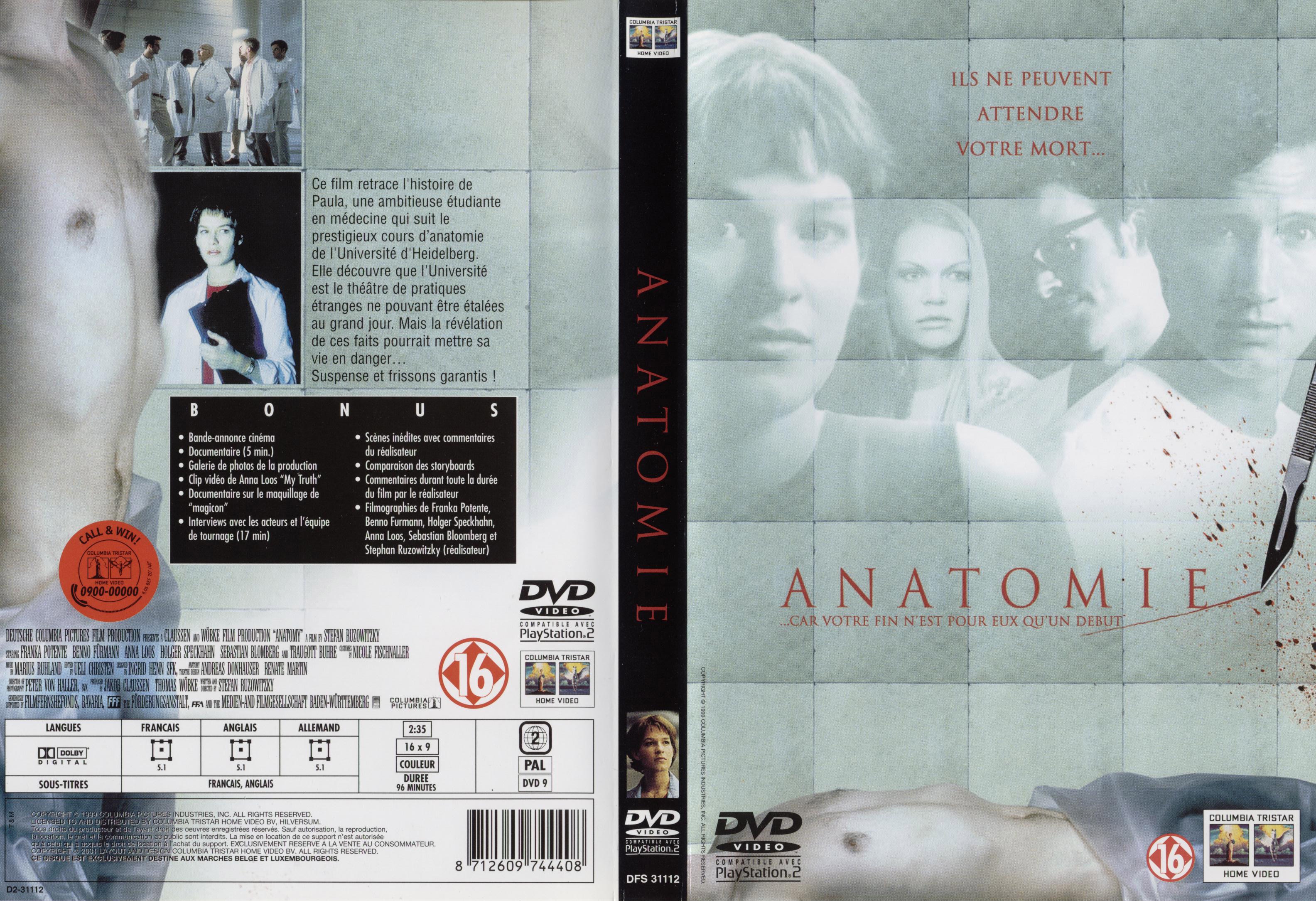 Jaquette DVD Anatomie v2