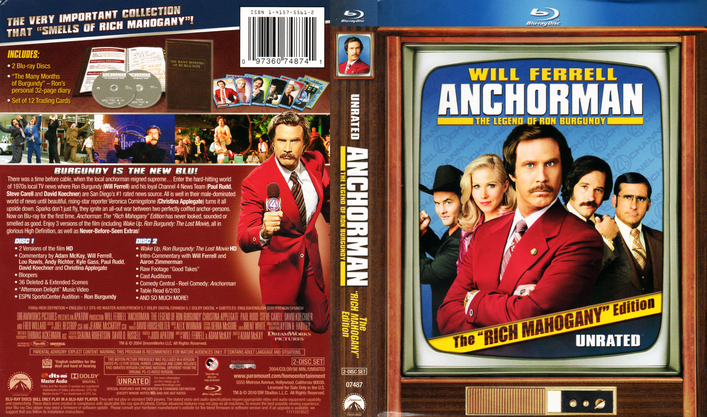 Jaquette DVD Anchorman Zone 1 (BLU-RAY) v2