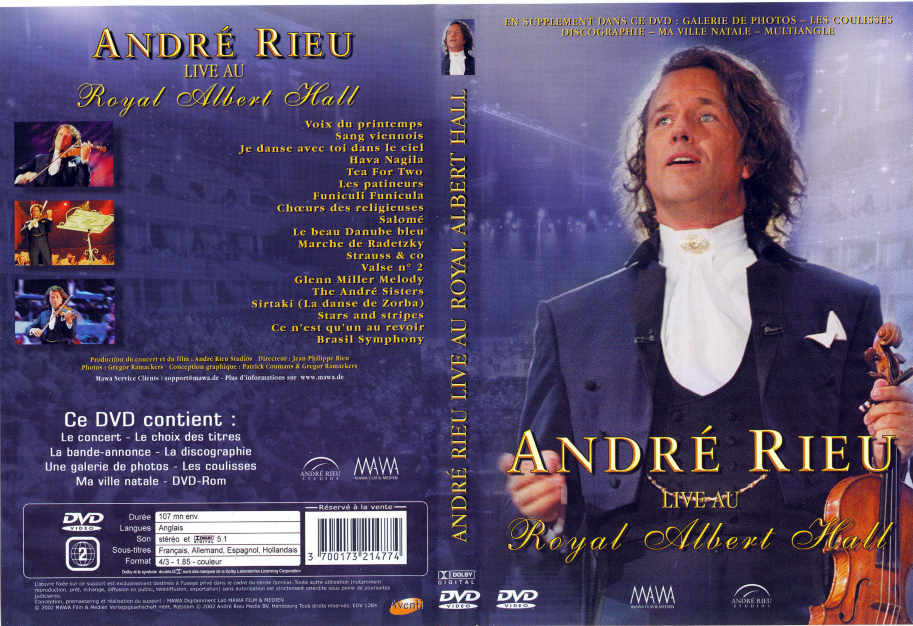 Jaquette DVD Andr Rieu Live au royal Albert Hall