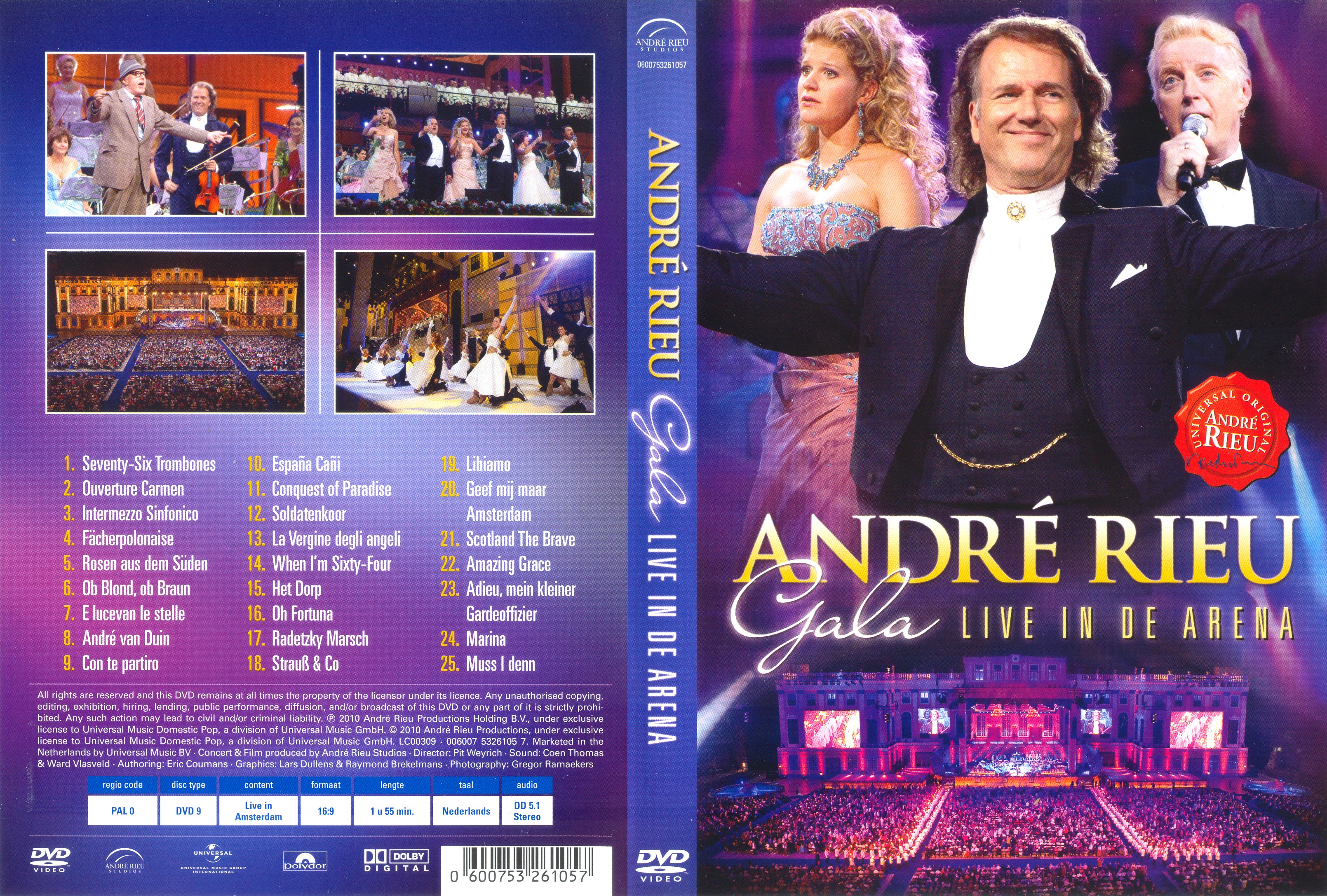 Jaquette DVD Andre Rieu Live in de Arena