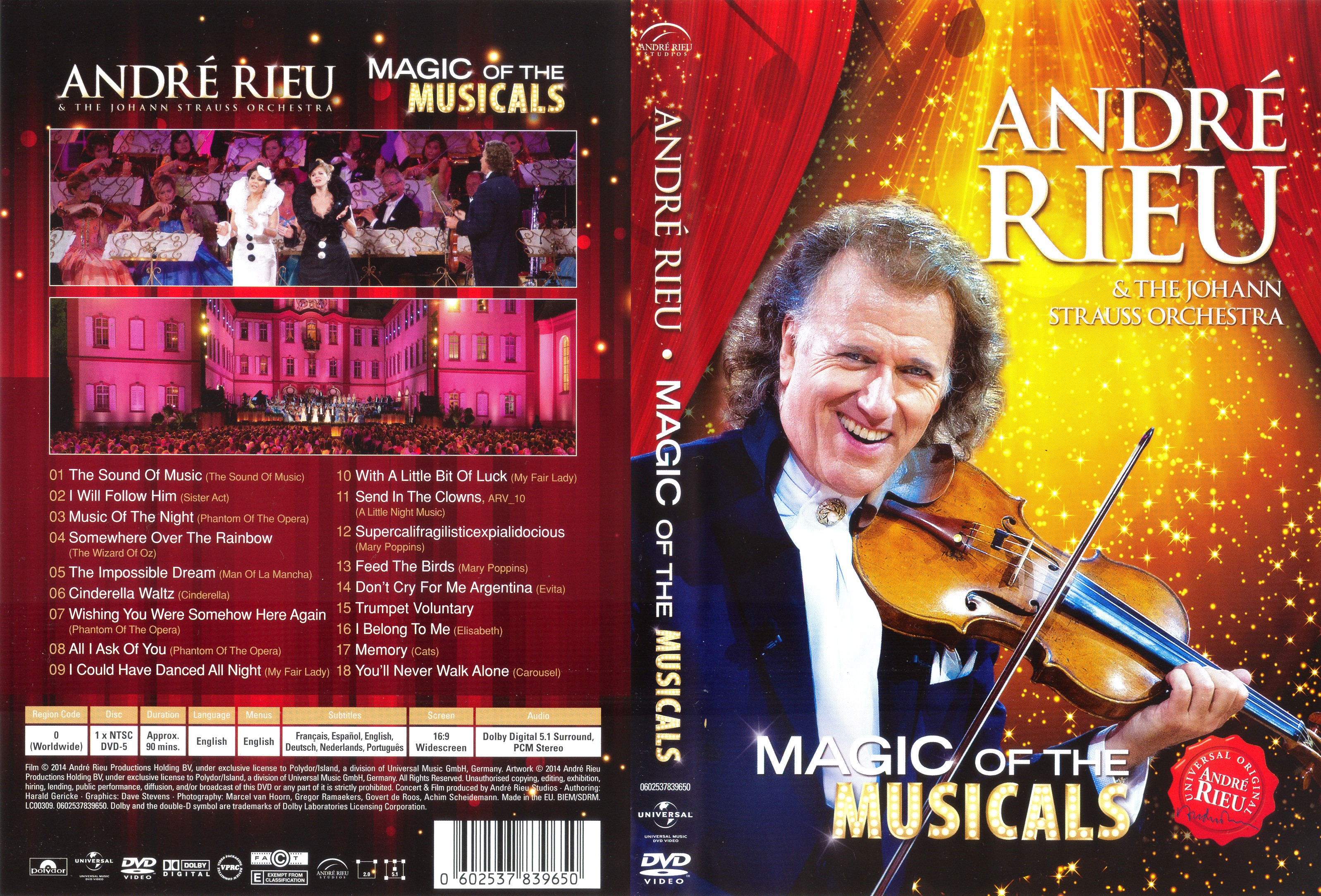 Jaquette DVD Andre Rieu Magic of the Musicals