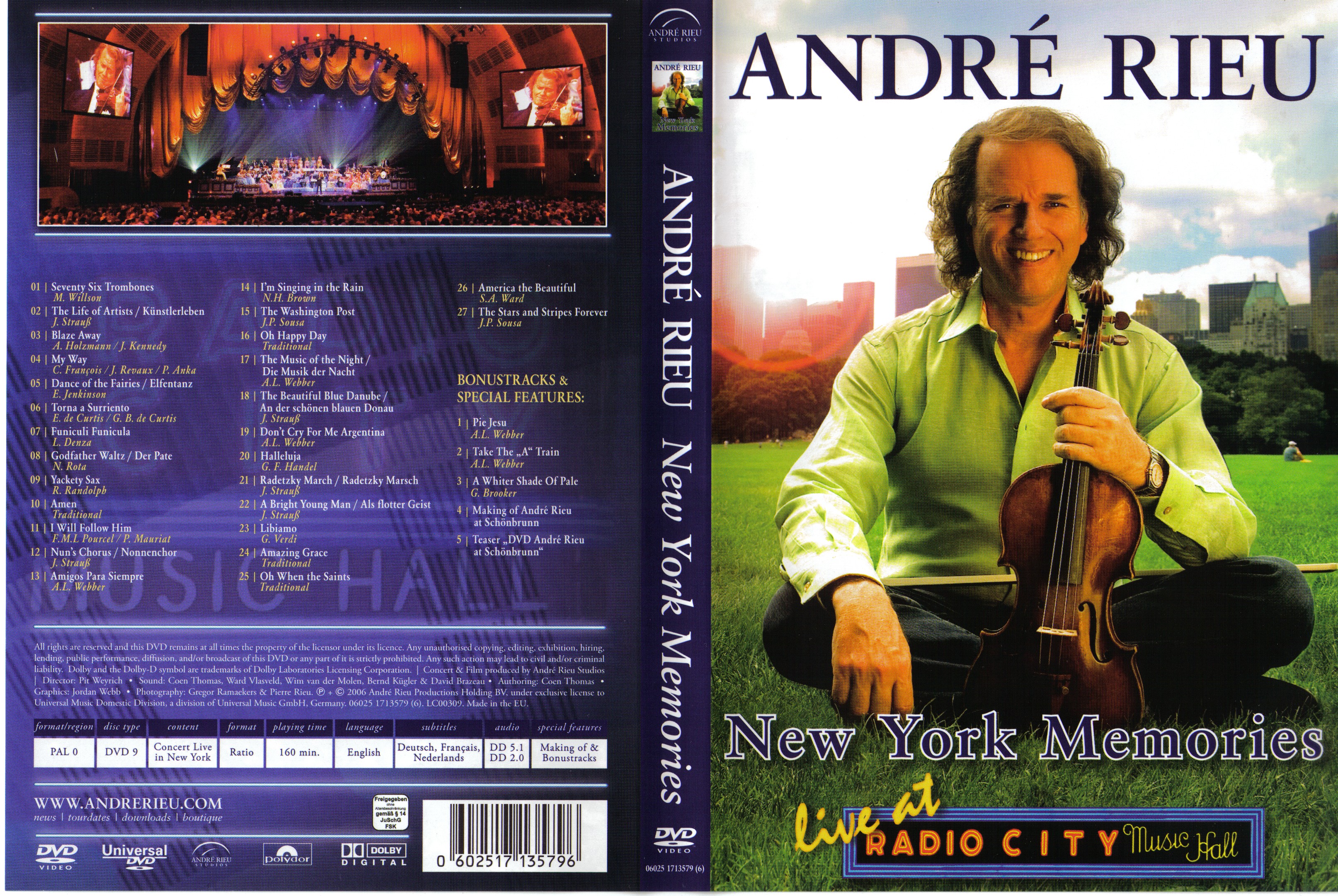 Jaquette DVD Andr Rieu New York memories