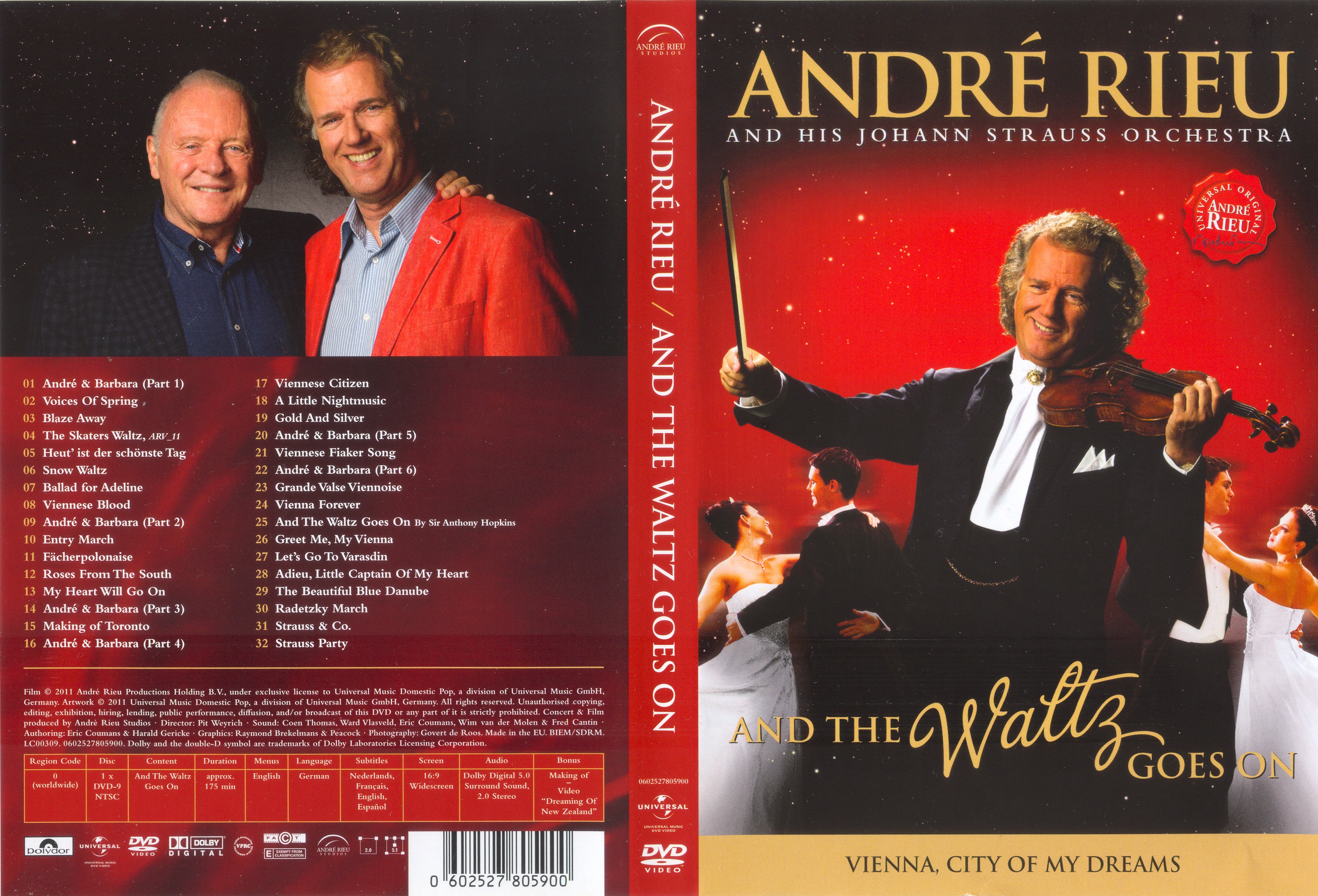 Jaquette DVD Andre Rieu Vienna City of my Dreams