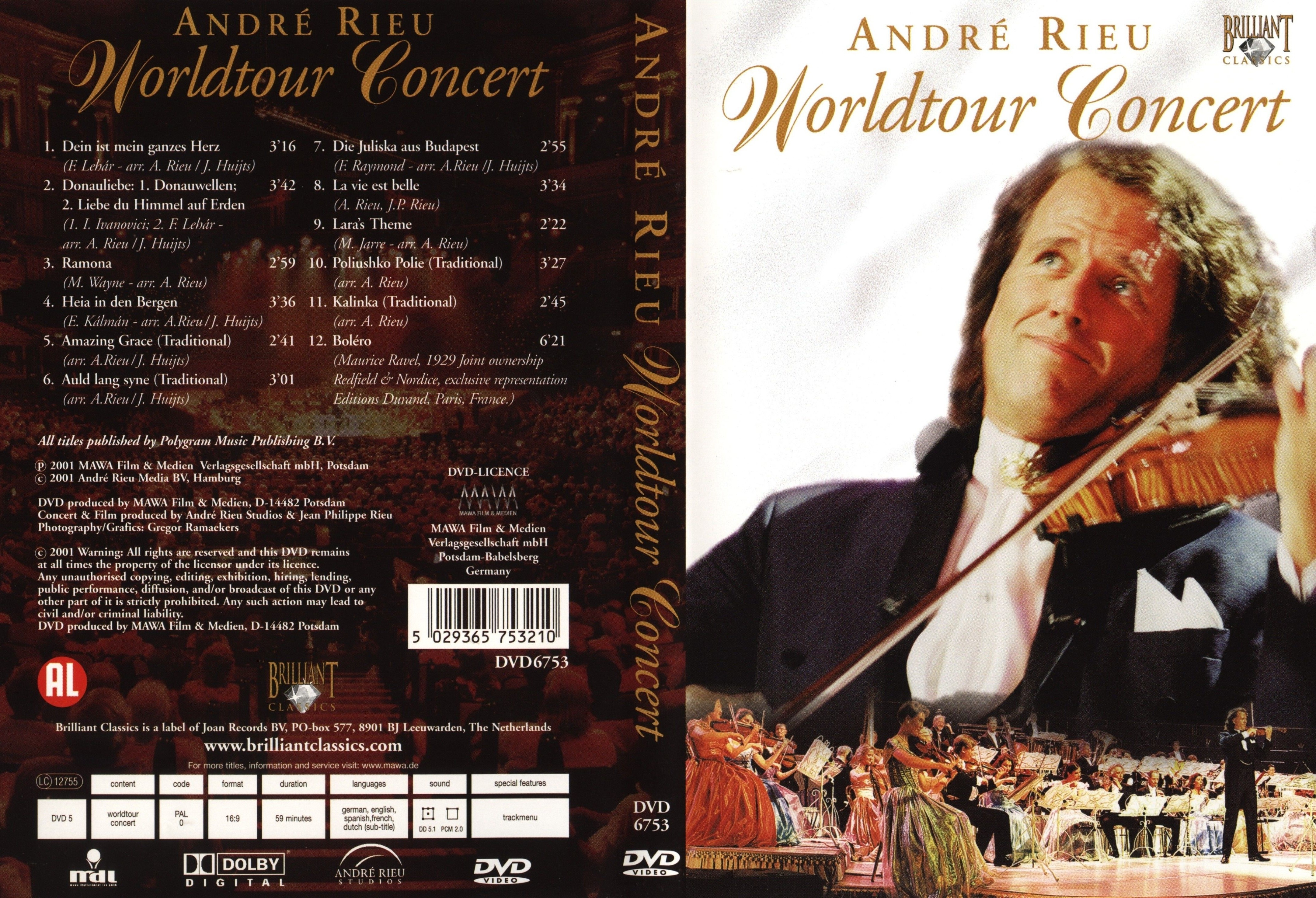 Jaquette DVD Andre Rieu Worldtour concert
