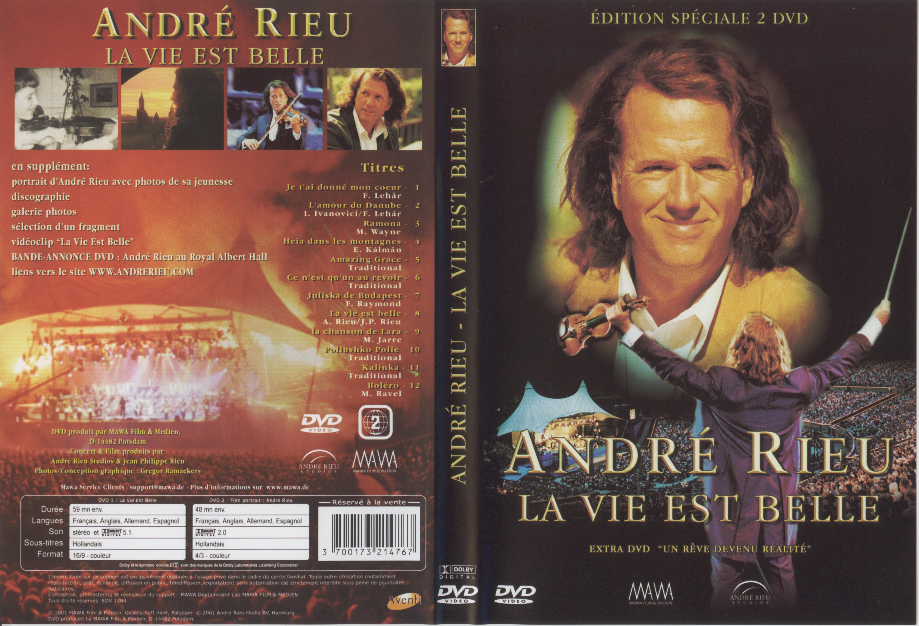 Jaquette DVD Andr Rieu - La vie est belle