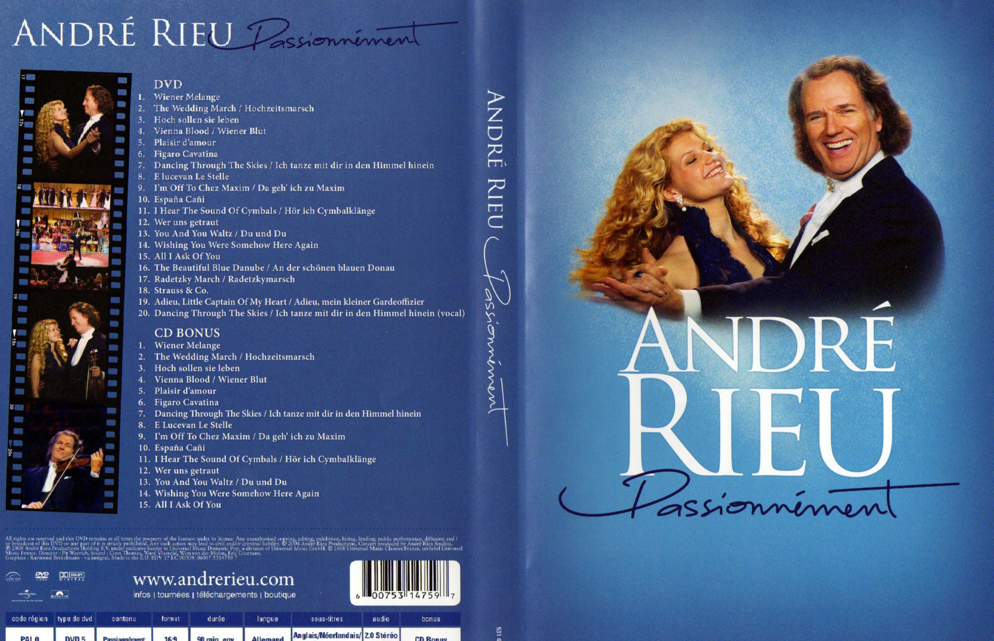 Jaquette DVD Andr Rieu - Passionnment