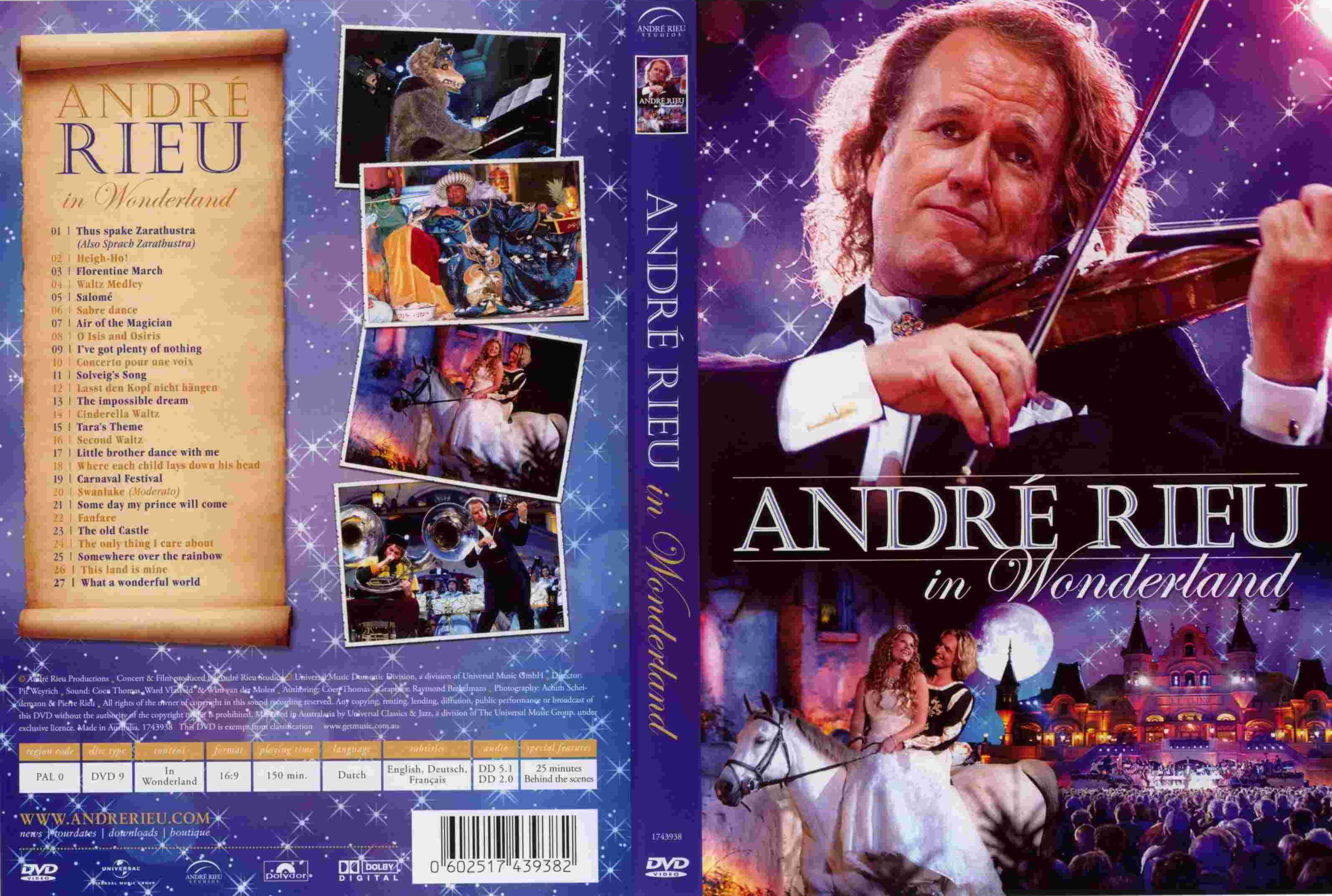Jaquette DVD Andre rieu In Wonderland