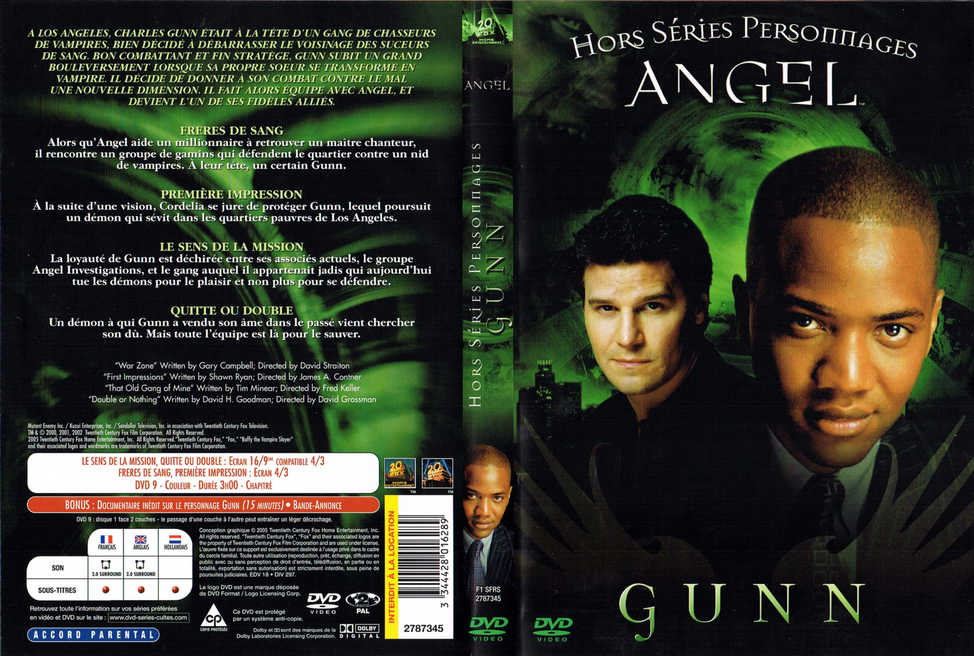 Jaquette DVD Angel Hors Series Personnages Gunn