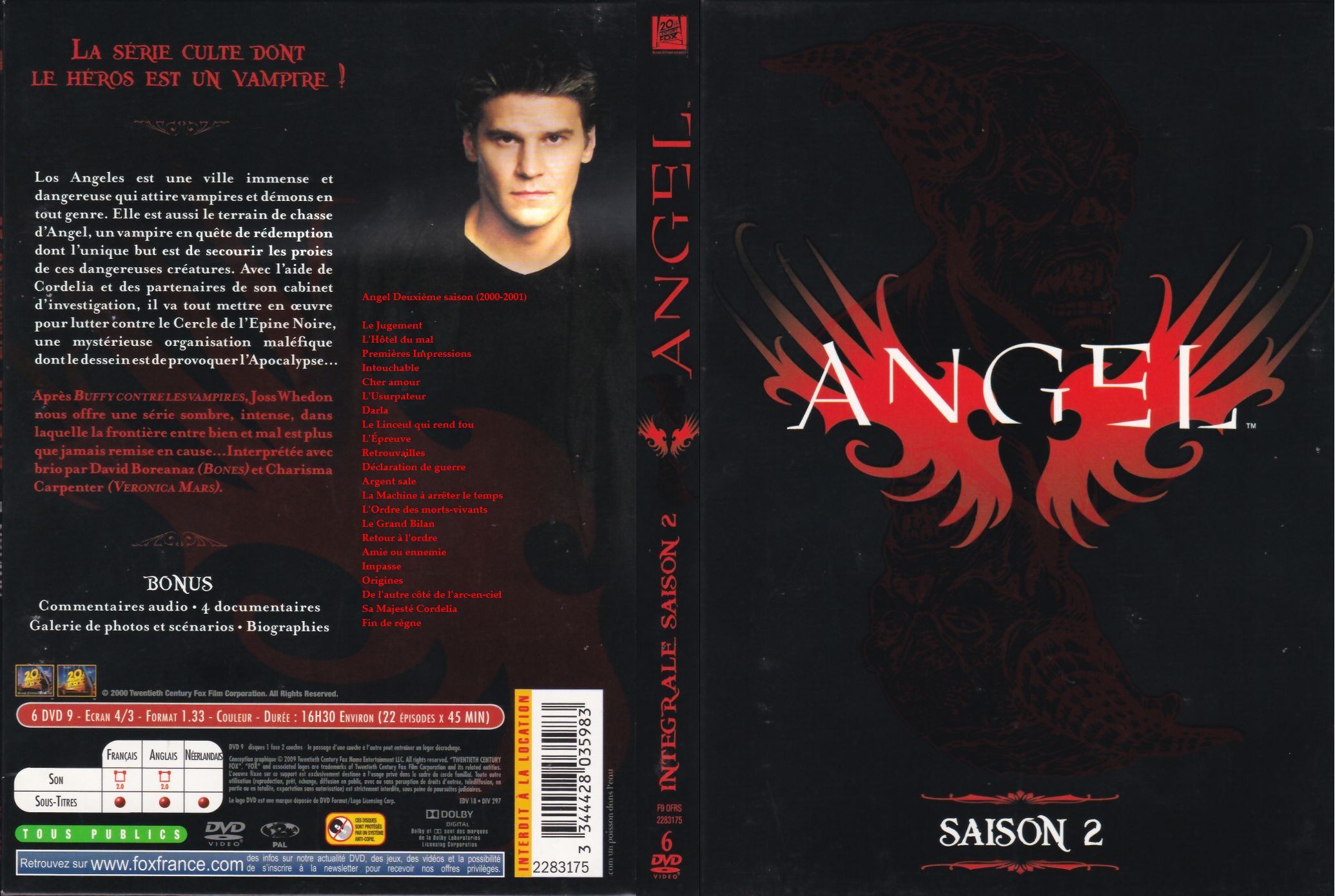 Jaquette DVD Angel Saison 2
