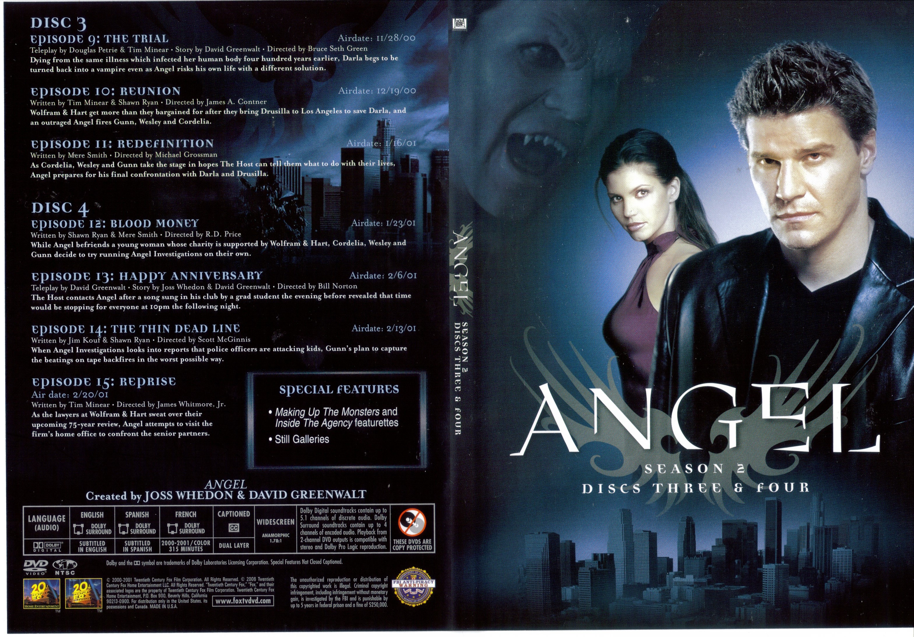 Jaquette DVD Angel Saison 2 DVD 2 (Canadienne)