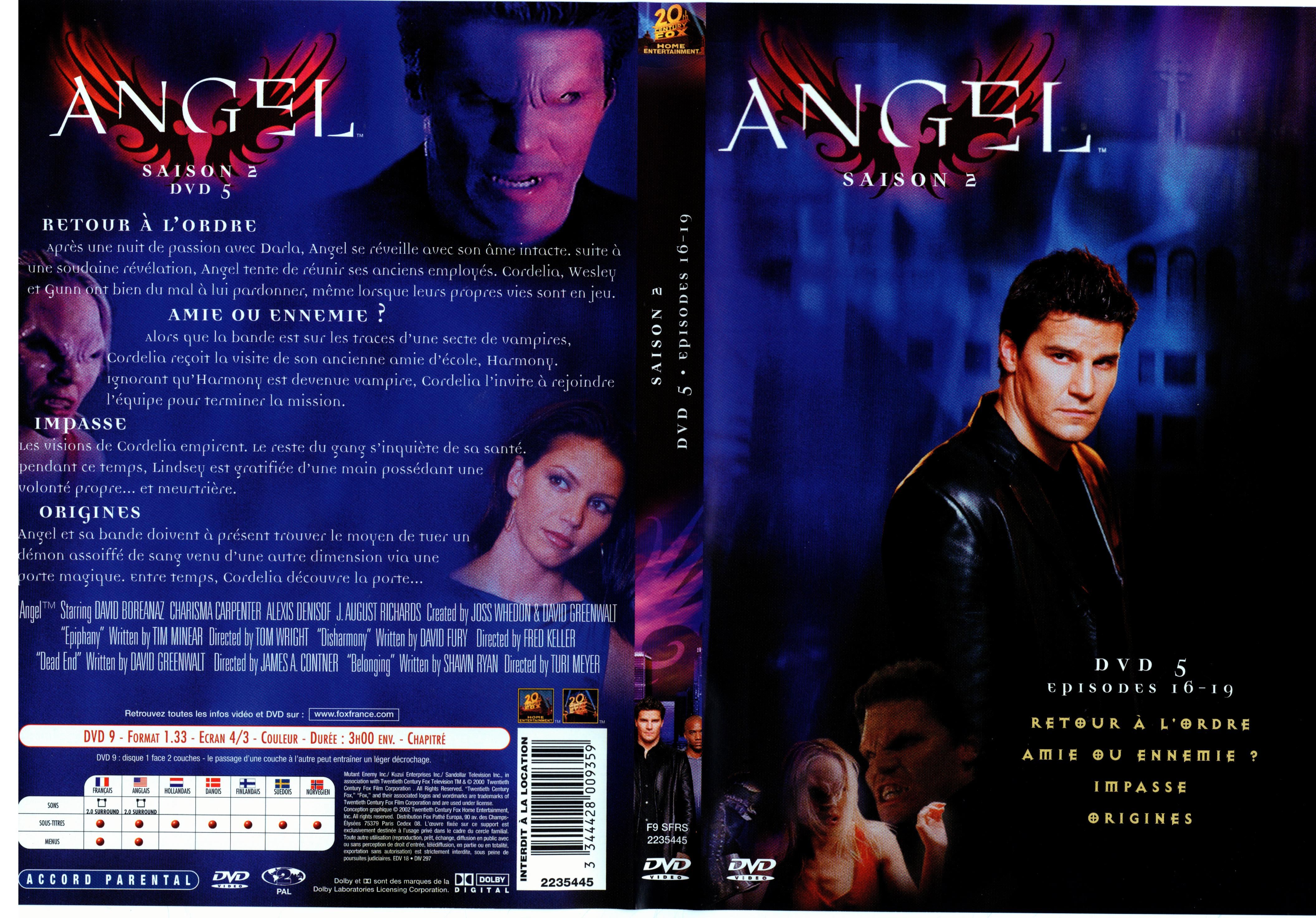 Jaquette DVD Angel Saison 2 dvd 5
