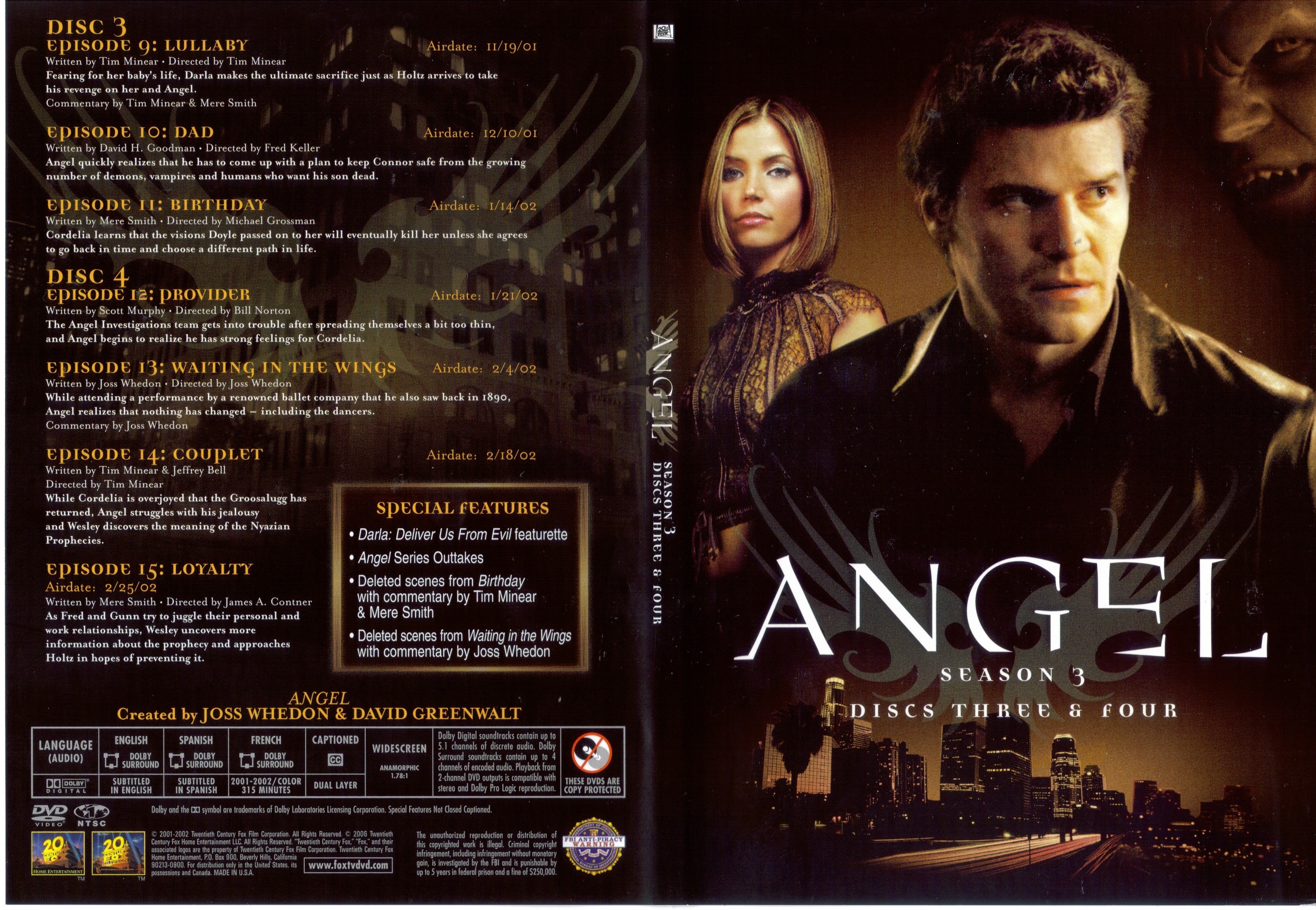 Jaquette DVD Angel Saison 3 DVD 2 (Canadienne)