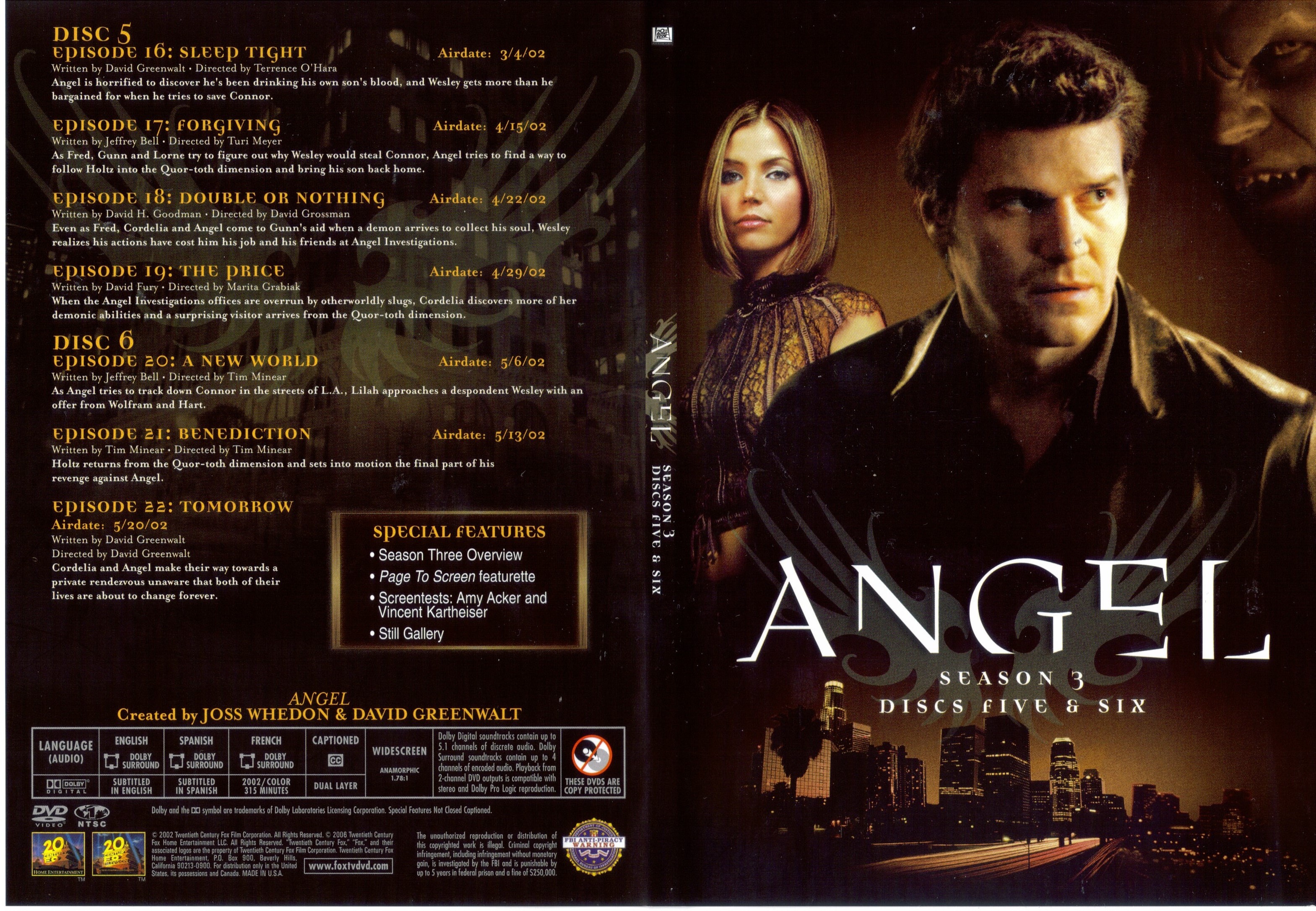 Jaquette DVD Angel Saison 3 DVD 3 (Canadienne)