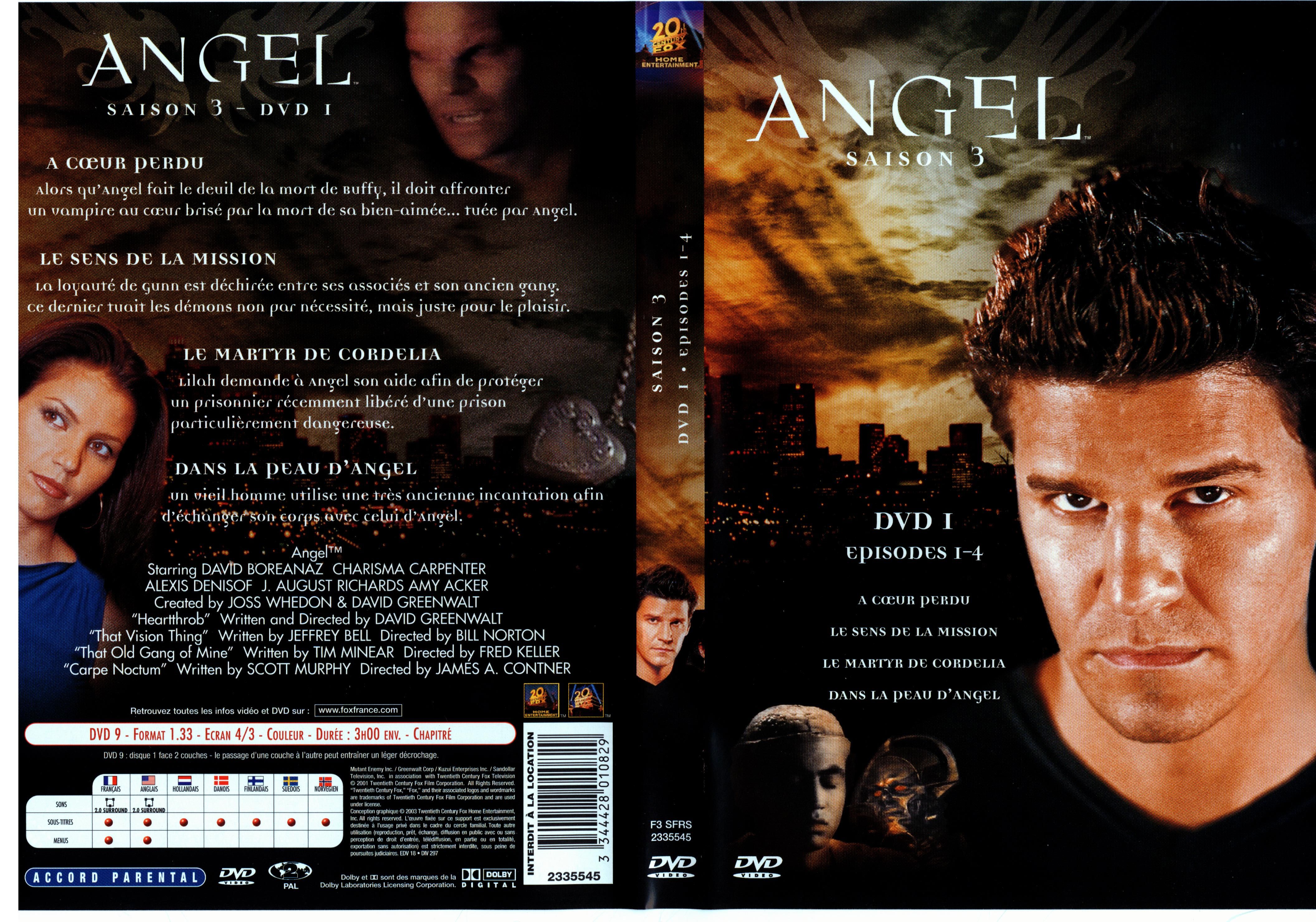 Jaquette DVD Angel Saison 3 dvd 1