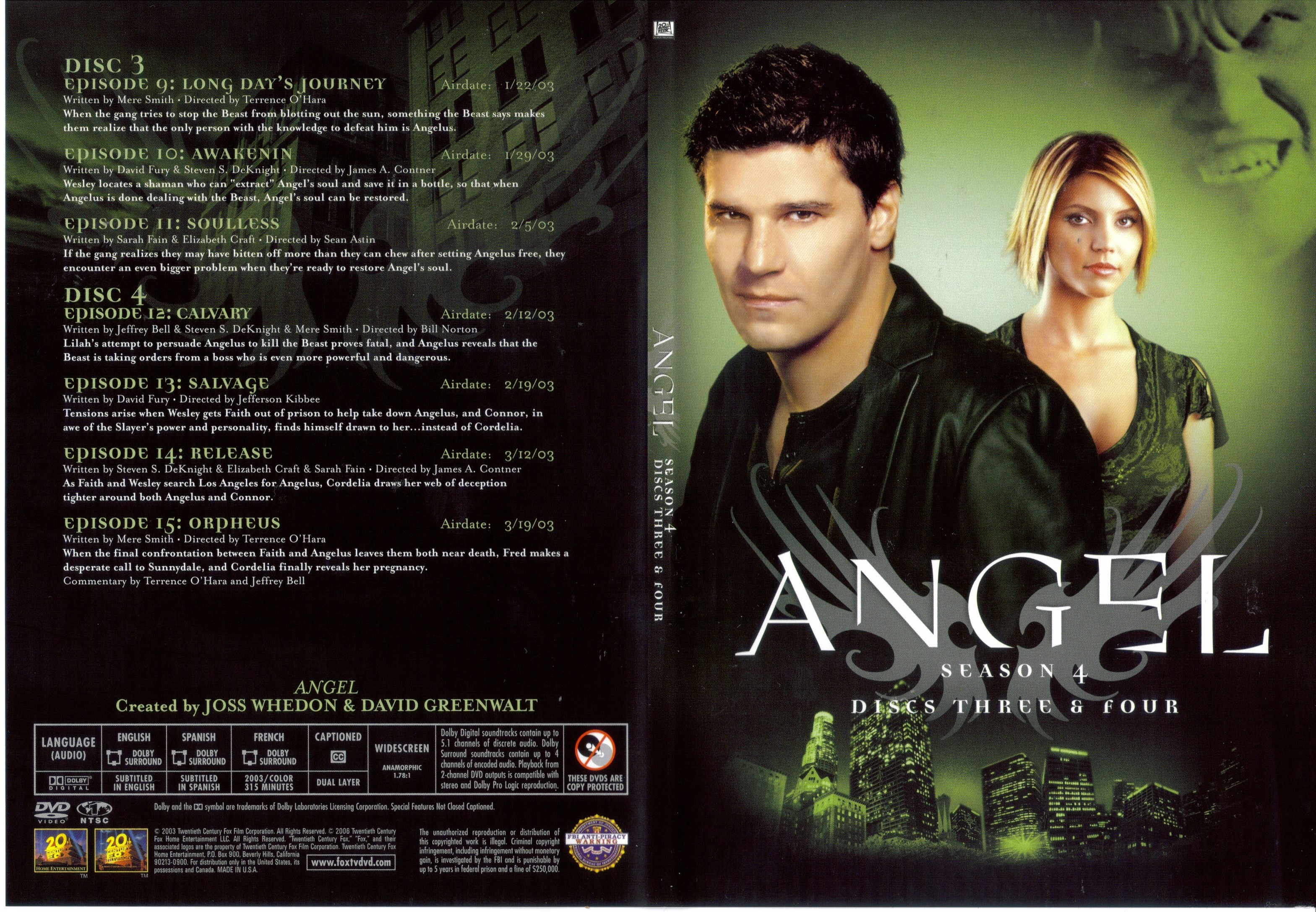 Jaquette DVD Angel Saison 4 DVD 2 (Canadienne)