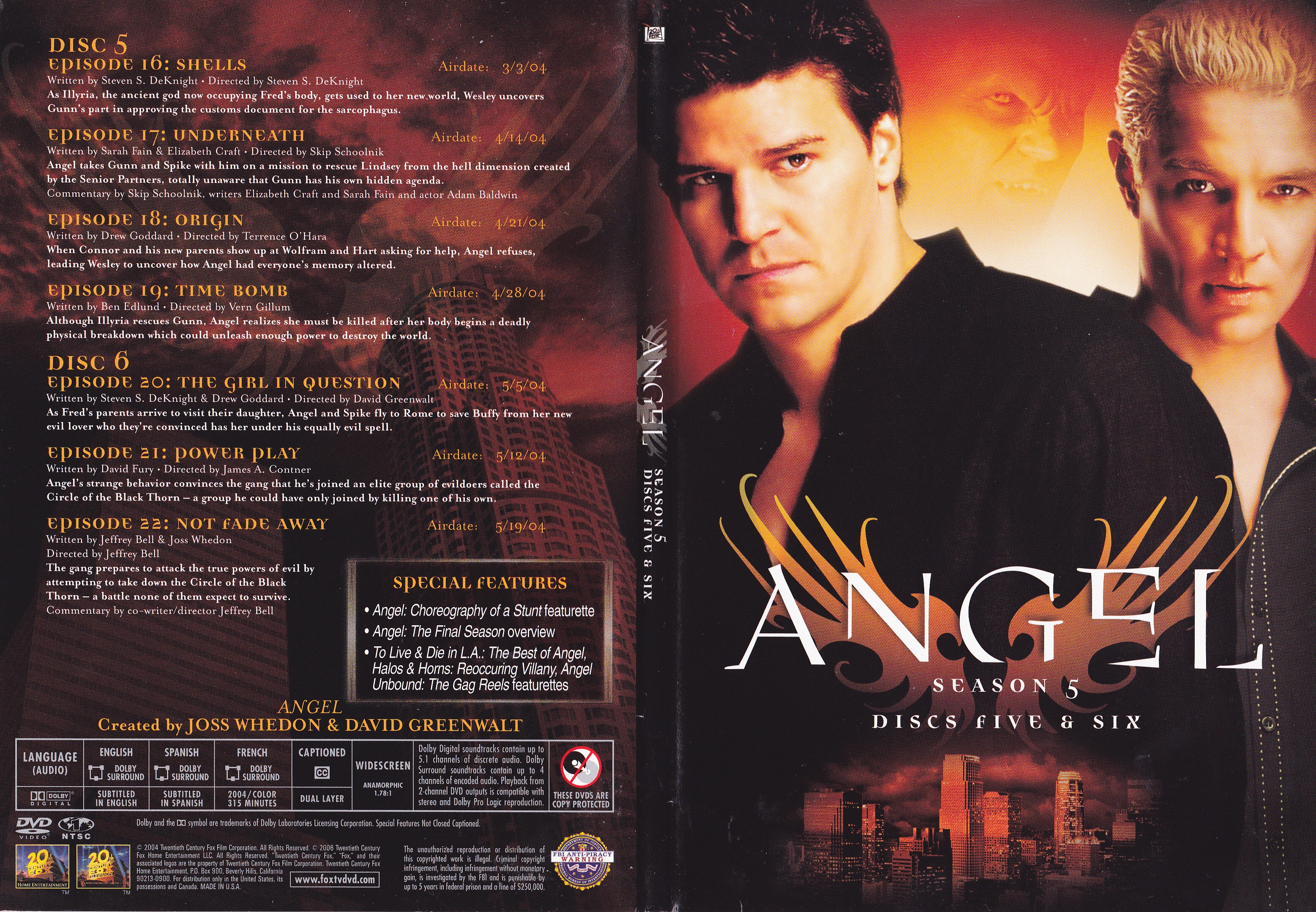 Jaquette DVD Angel Saison 5 DVD 3 (Canadienne)