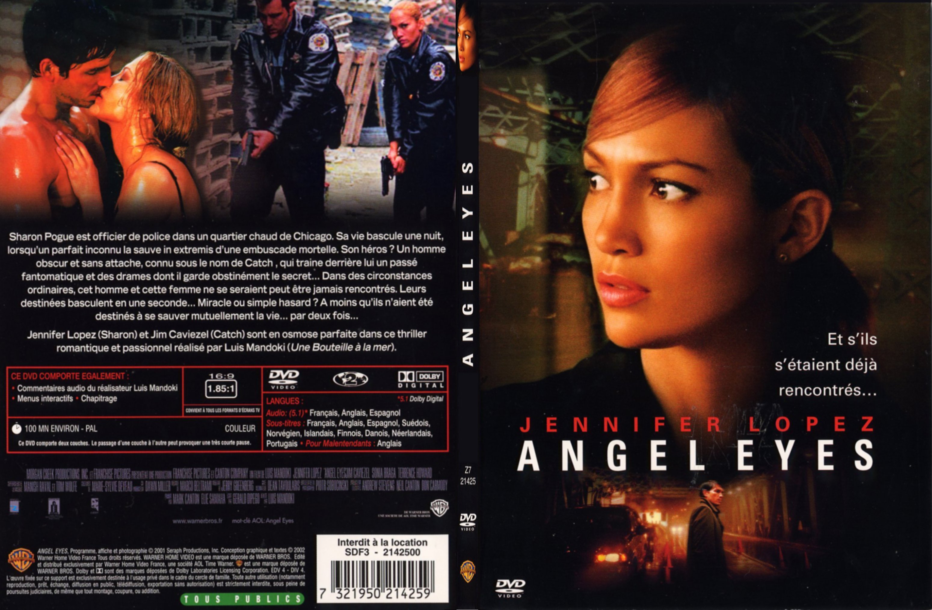 Jaquette DVD Angel eyes - SLIM