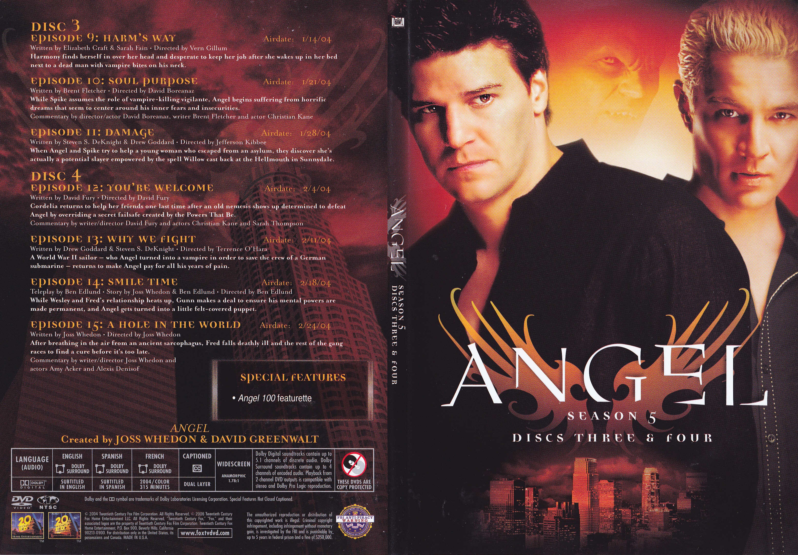 Jaquette DVD Angel saison 5 DVD 2 (Canadienne)