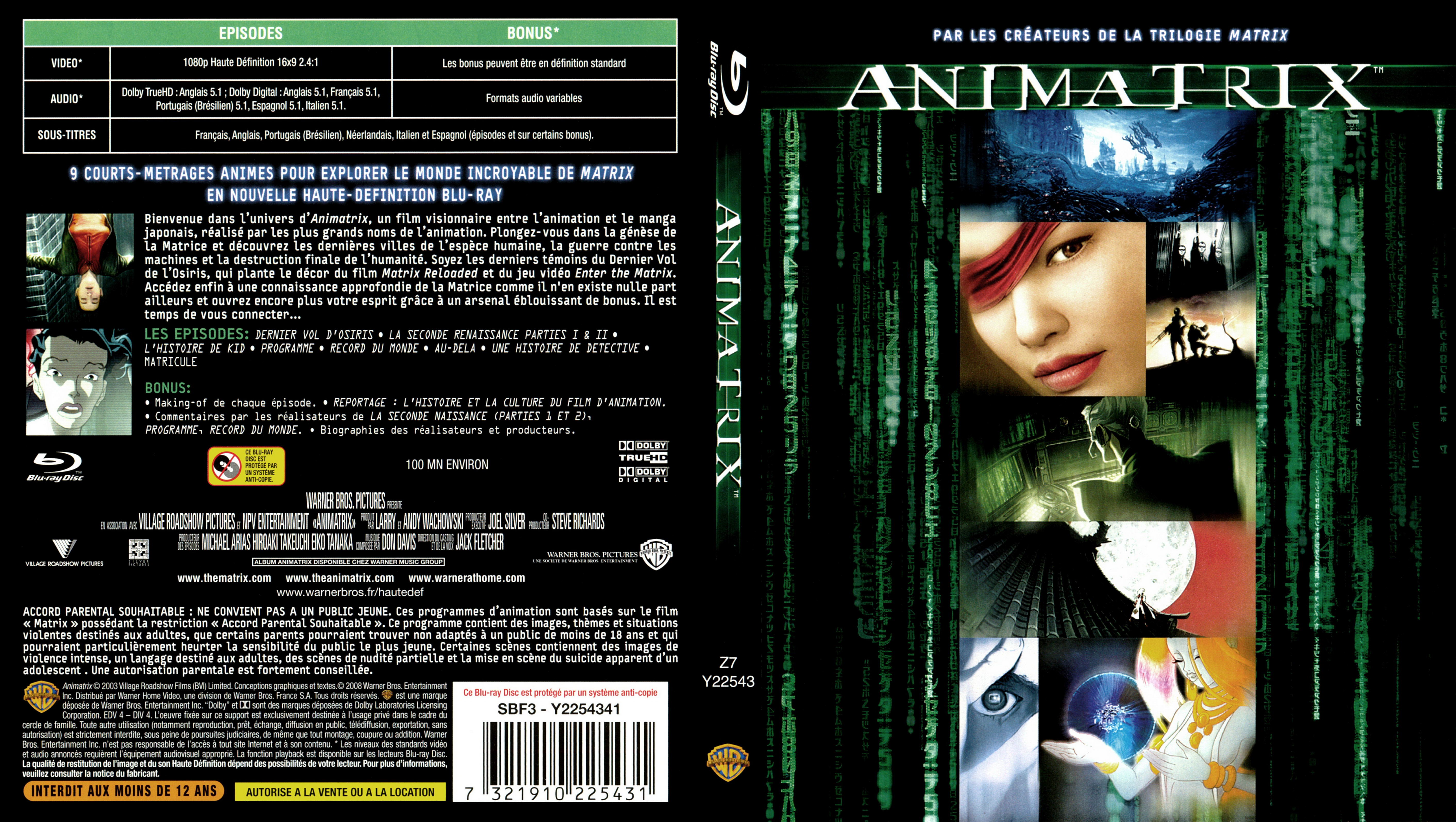 Jaquette DVD Animatrix (BLU-RAY)