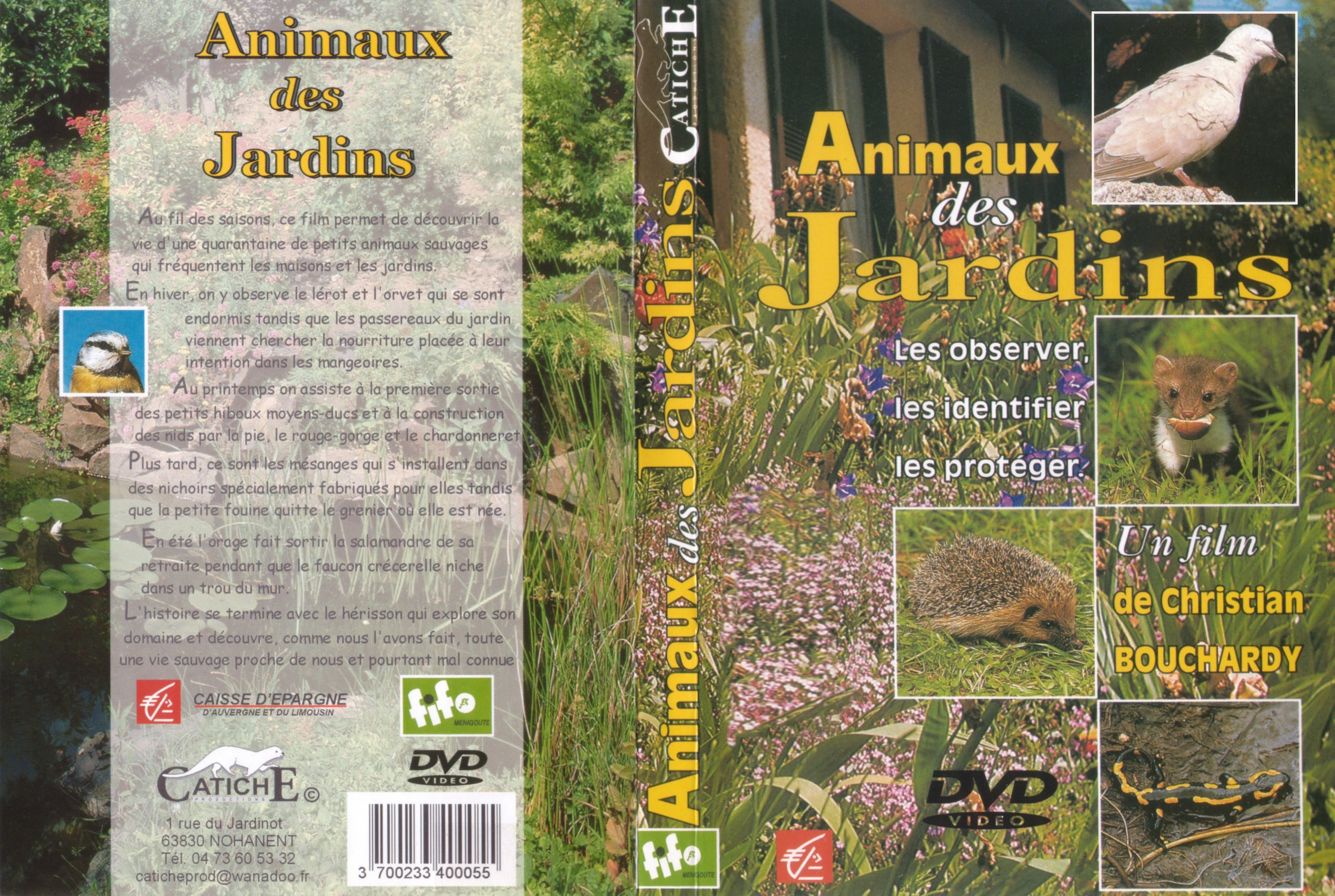 Jaquette DVD Animaux des jardins