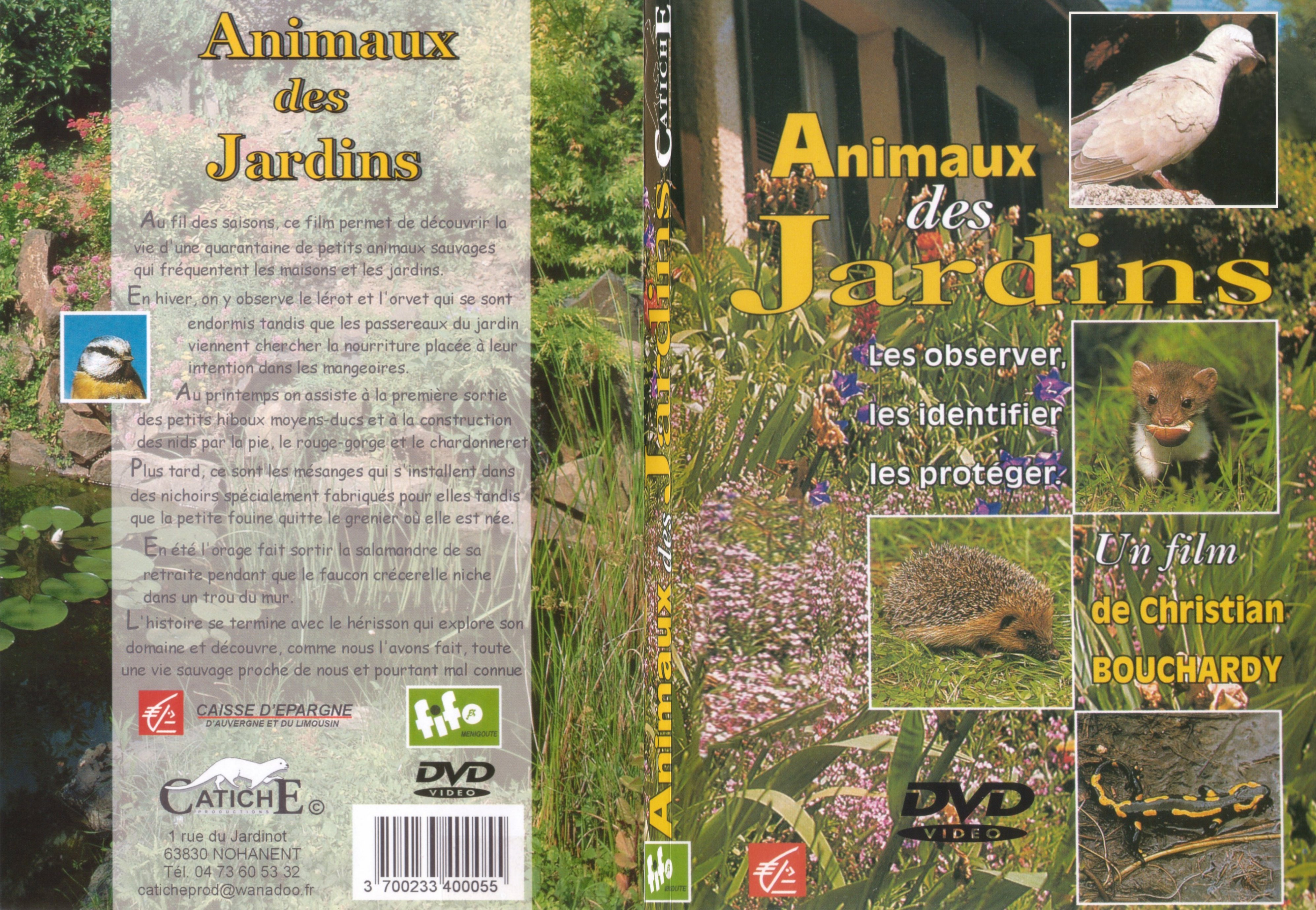 Jaquette DVD Animaux des jardins - SLIM