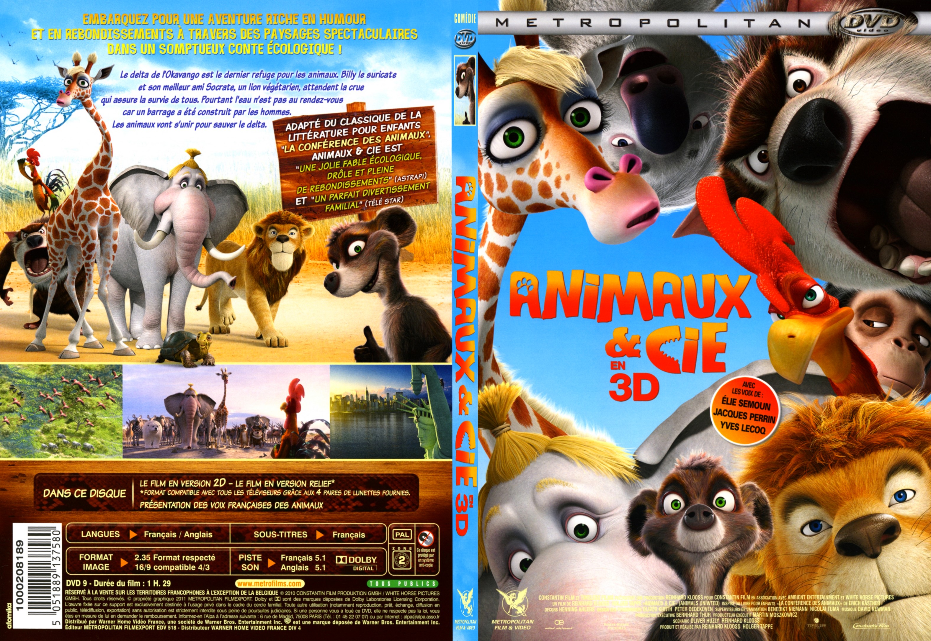 Jaquette DVD Animaux et Cie - SLIM