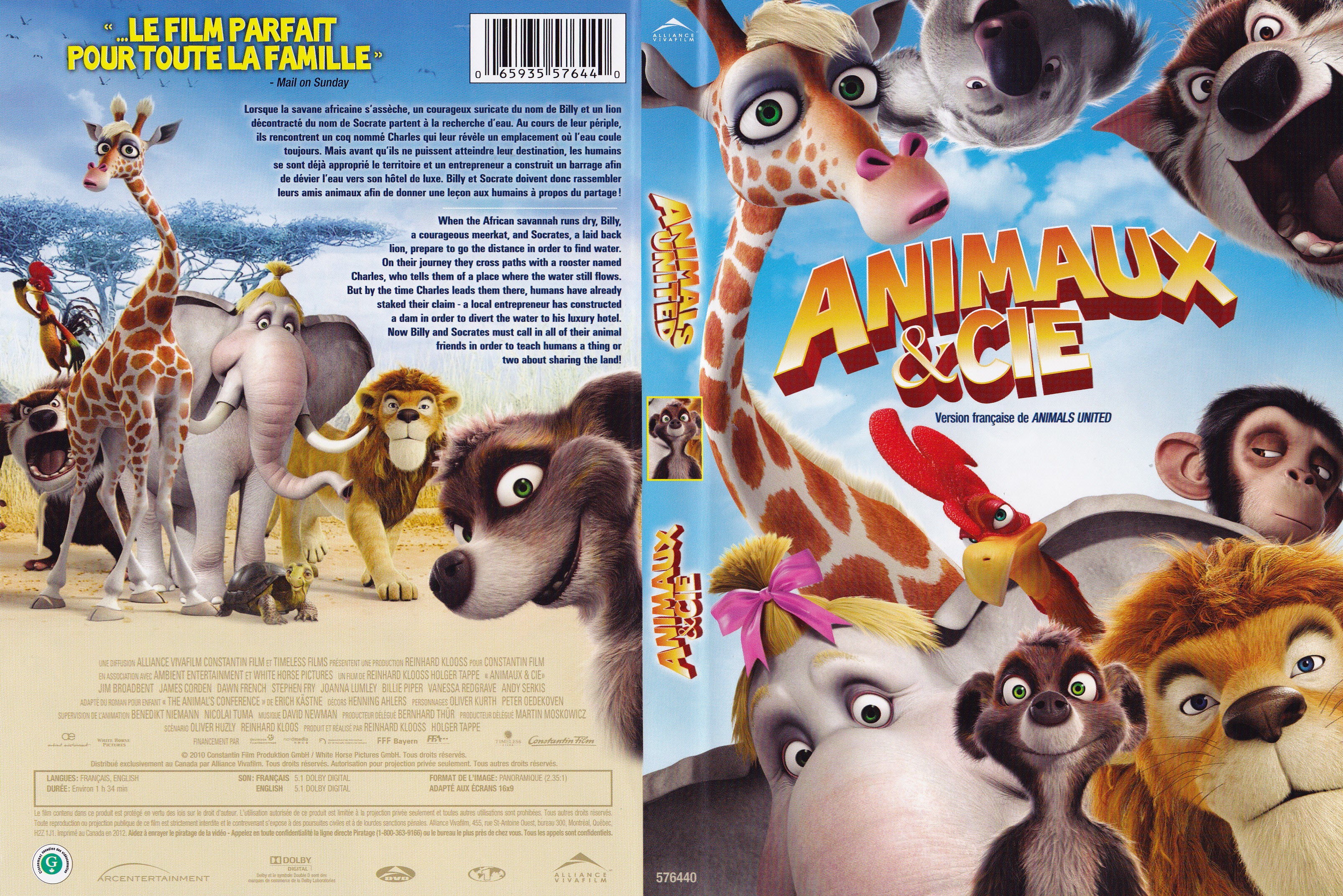 Jaquette DVD Animaux et cie (Canadienne)