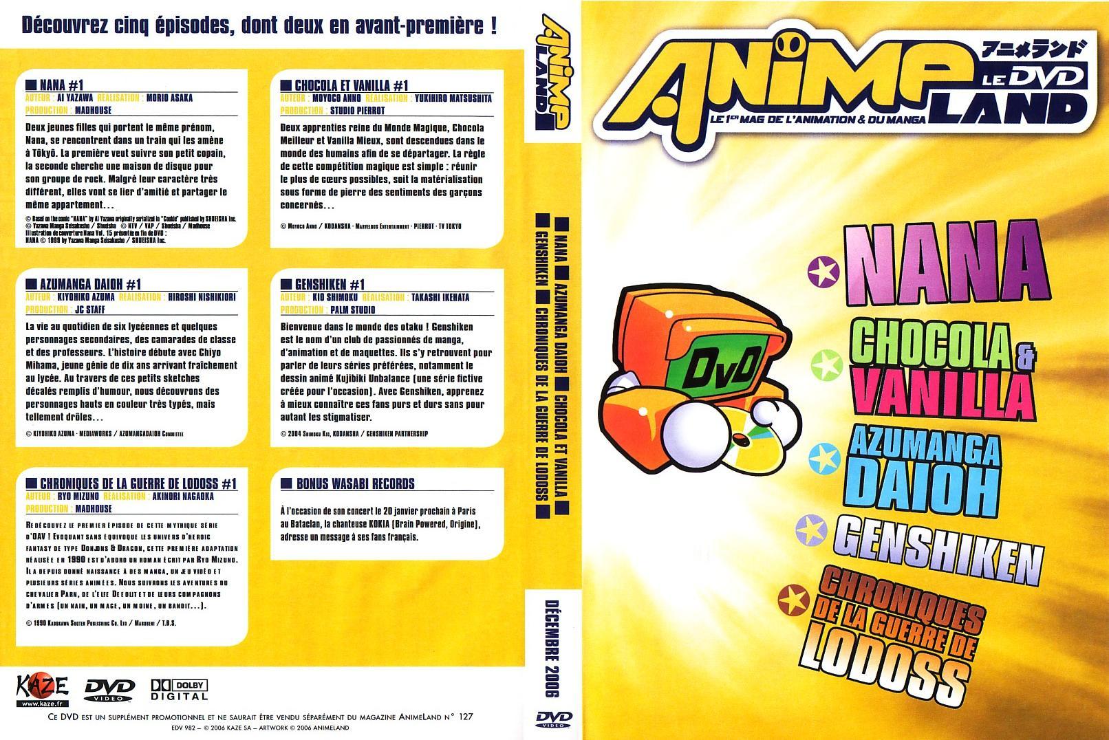 Jaquette DVD Animeland vol 127