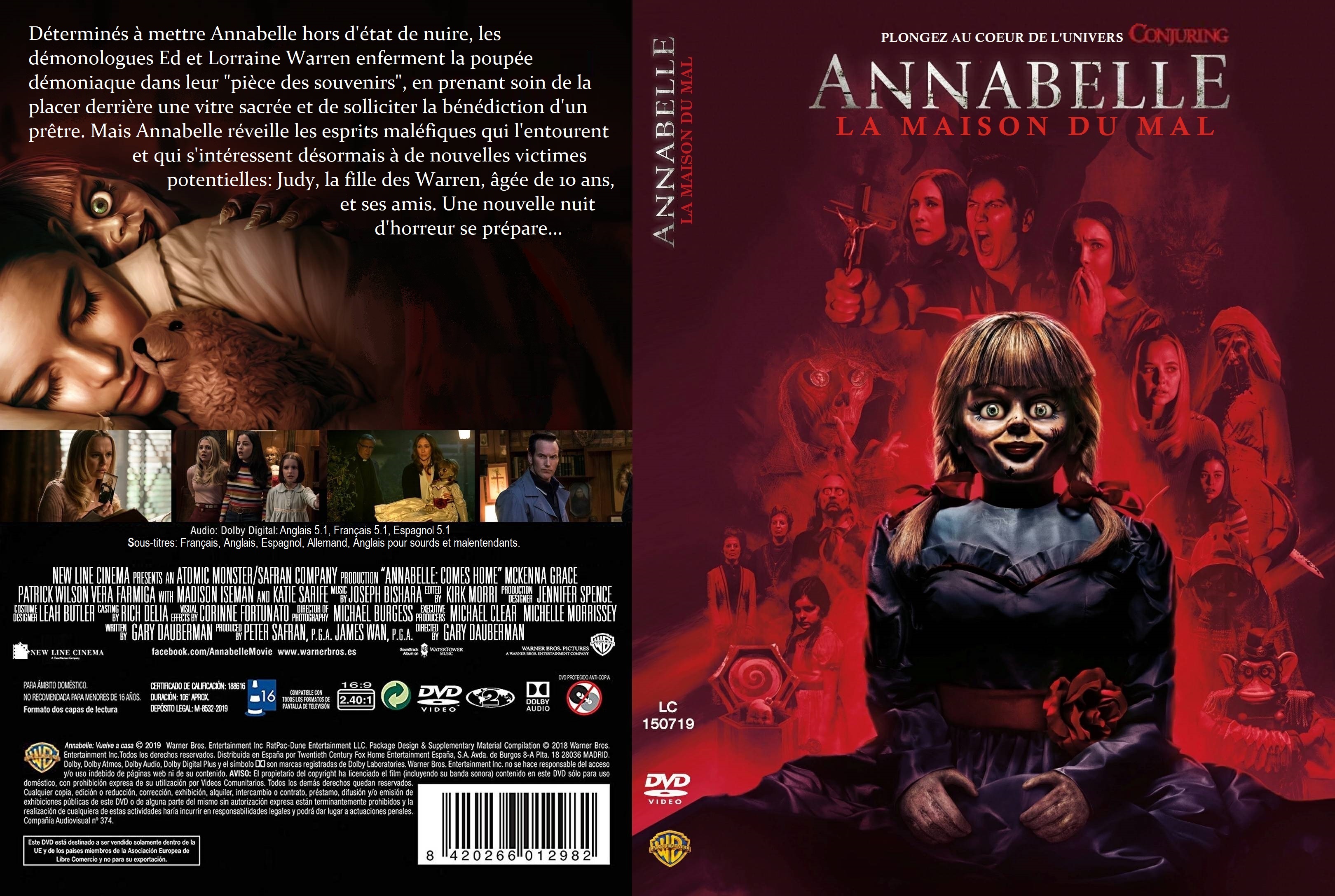 Jaquette DVD Annabelle 3 La maison du mal custom