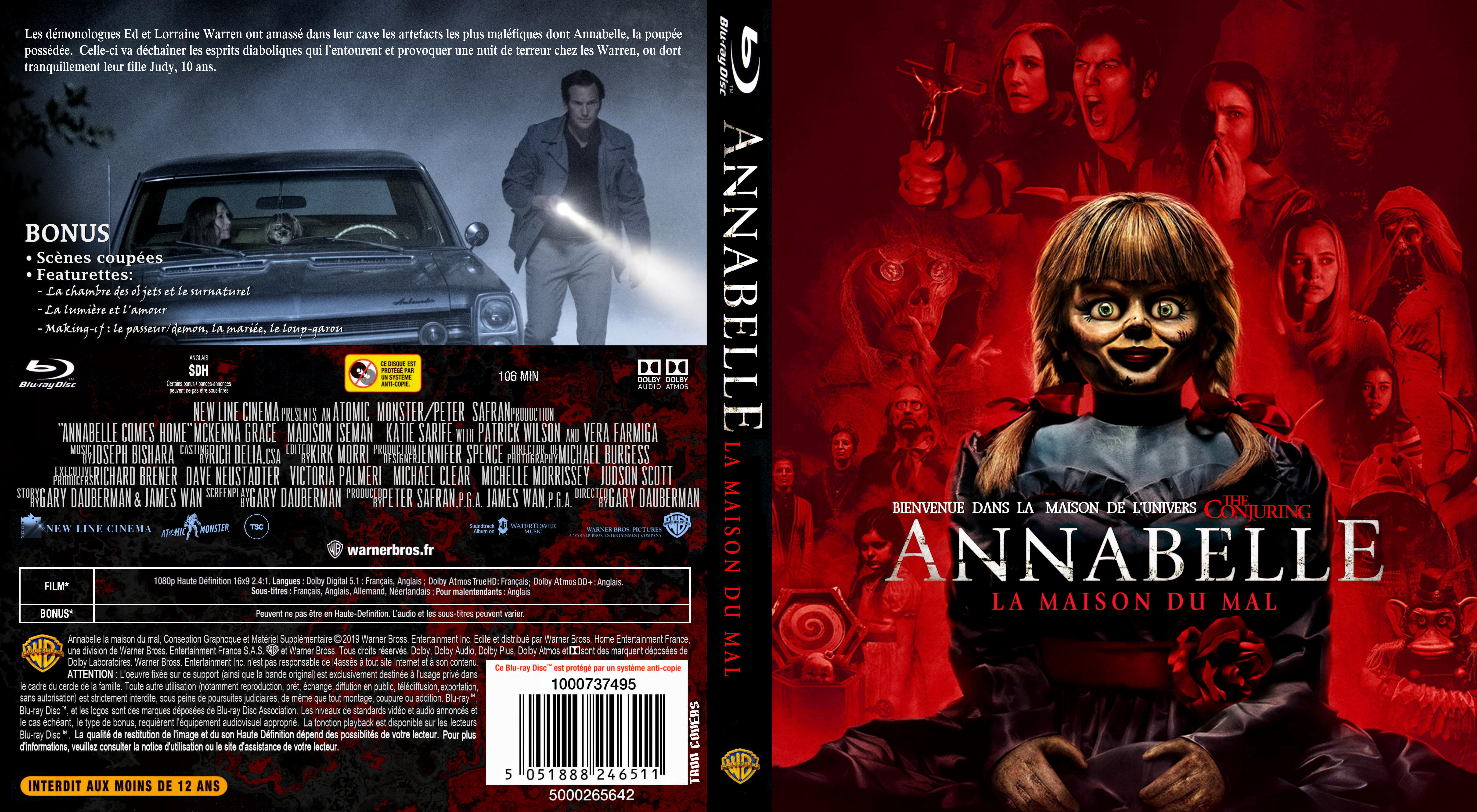Jaquette DVD Annabelle 3 La maison du mal custom (BLU-RAY)