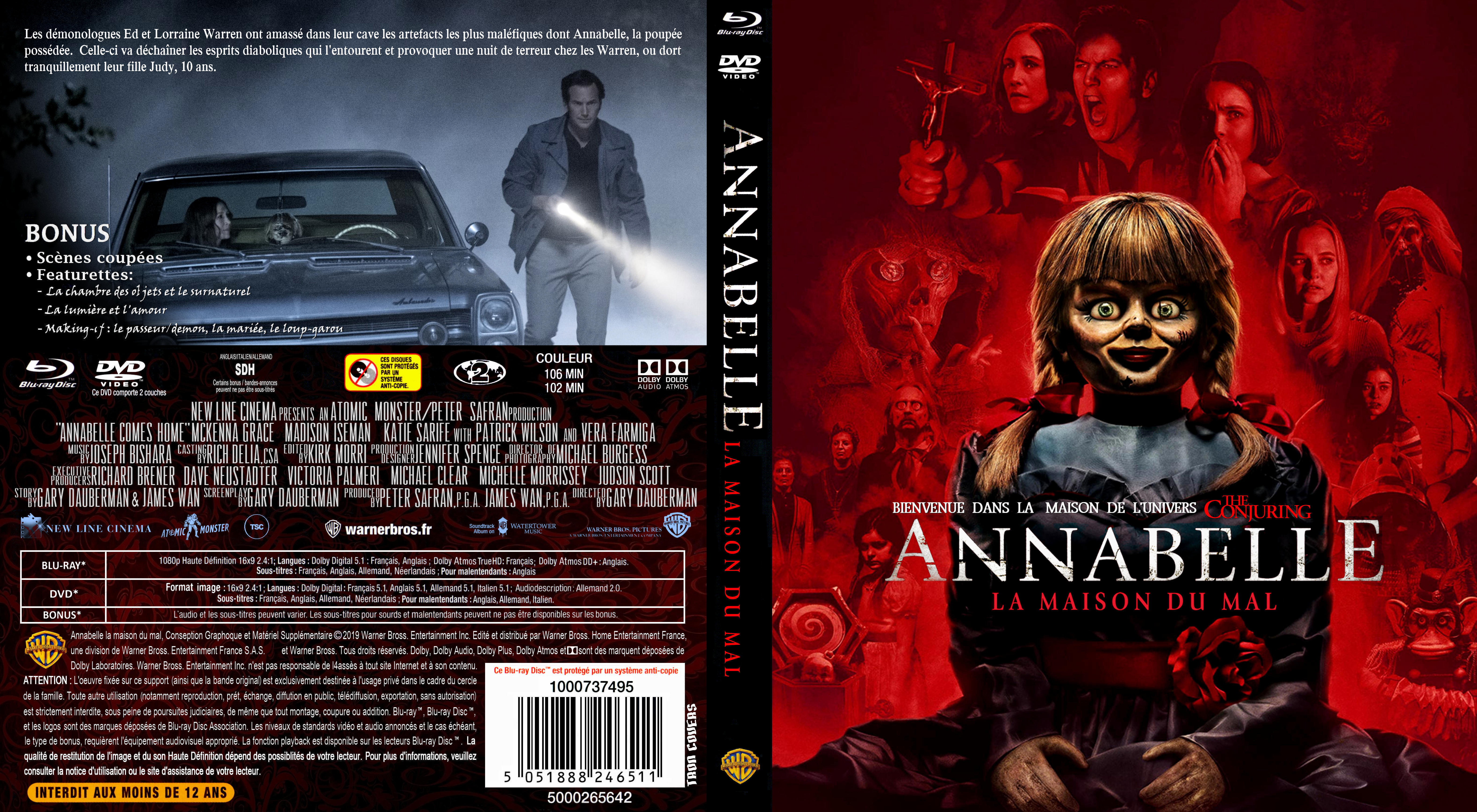 Jaquette DVD Annabelle 3 La maison du mal custom (BLU-RAY) v2