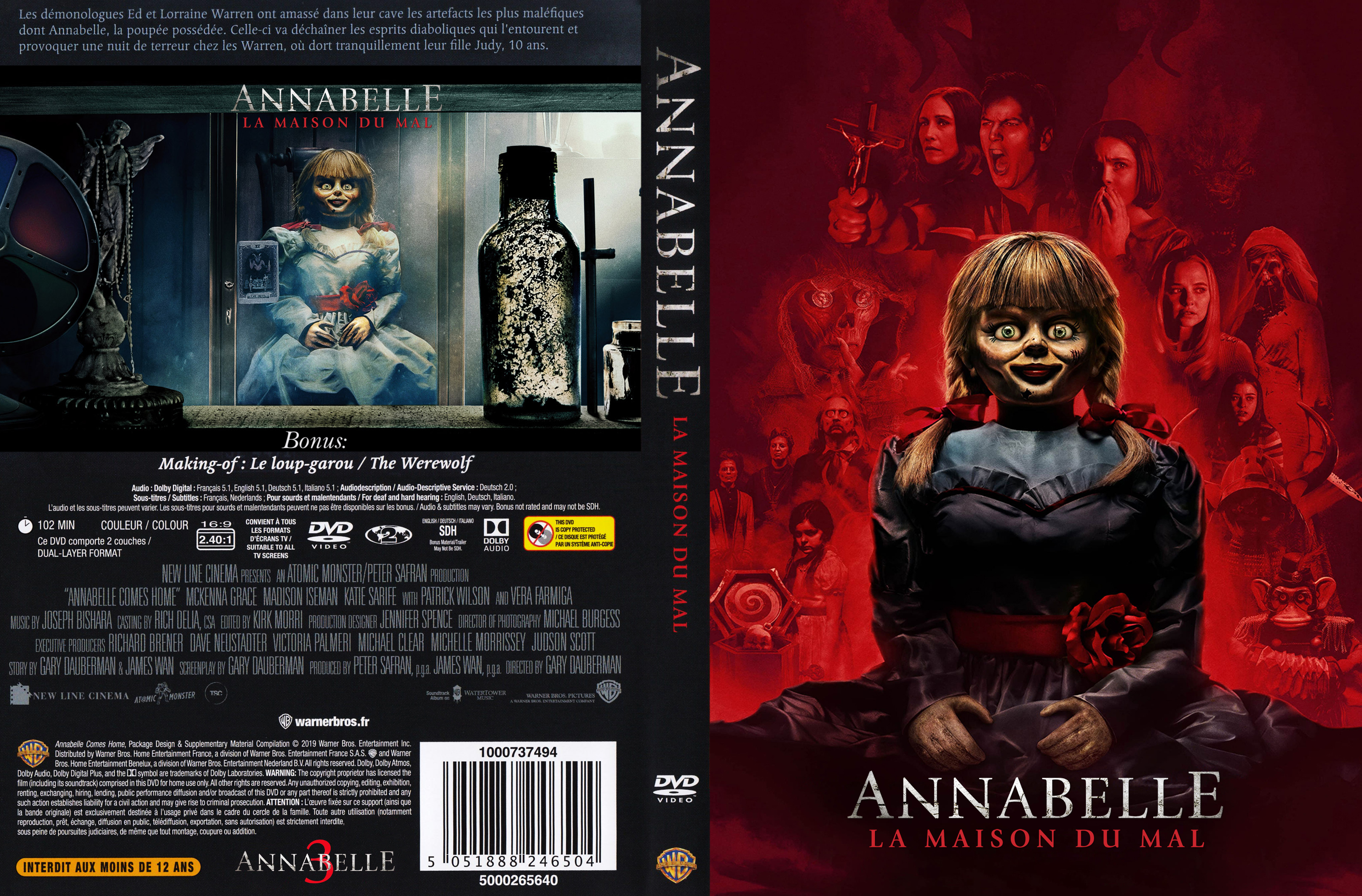 Jaquette DVD Annabelle La maison du mal custom