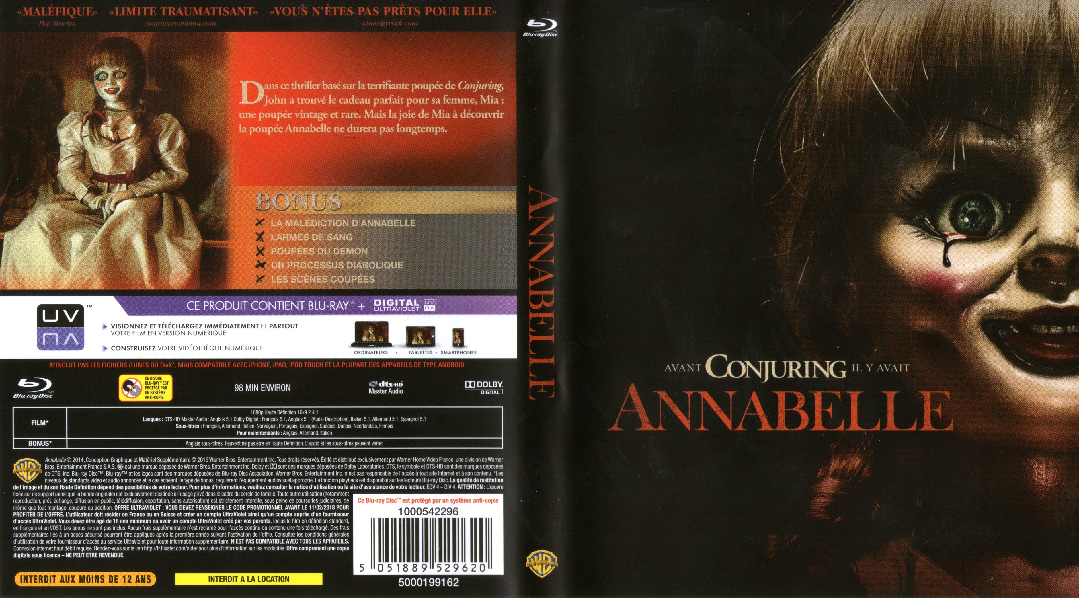 Jaquette DVD Annabelle (BLU-RAY)