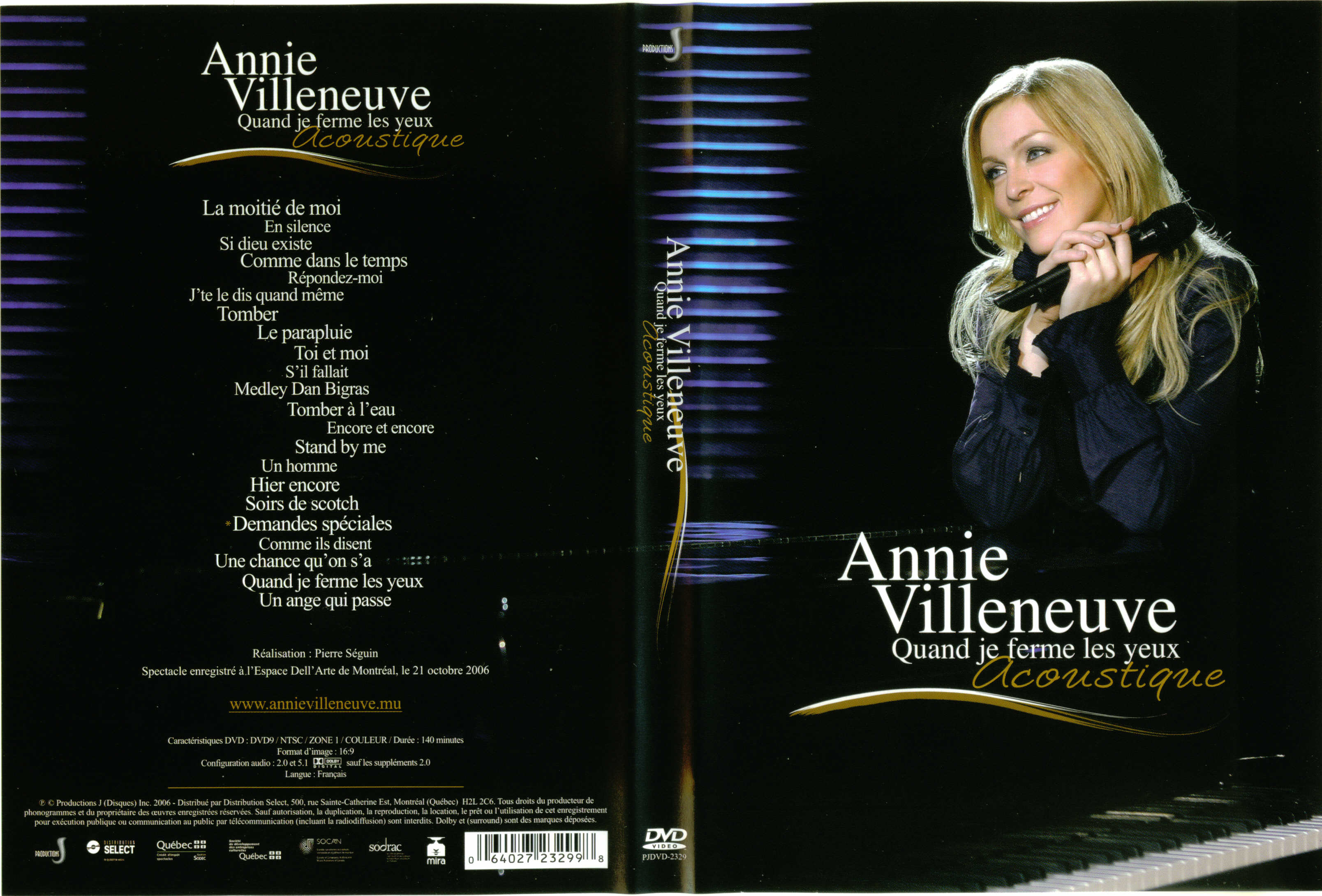 Jaquette DVD Annie Villeneuve Quand je ferme les yeux Acoustique