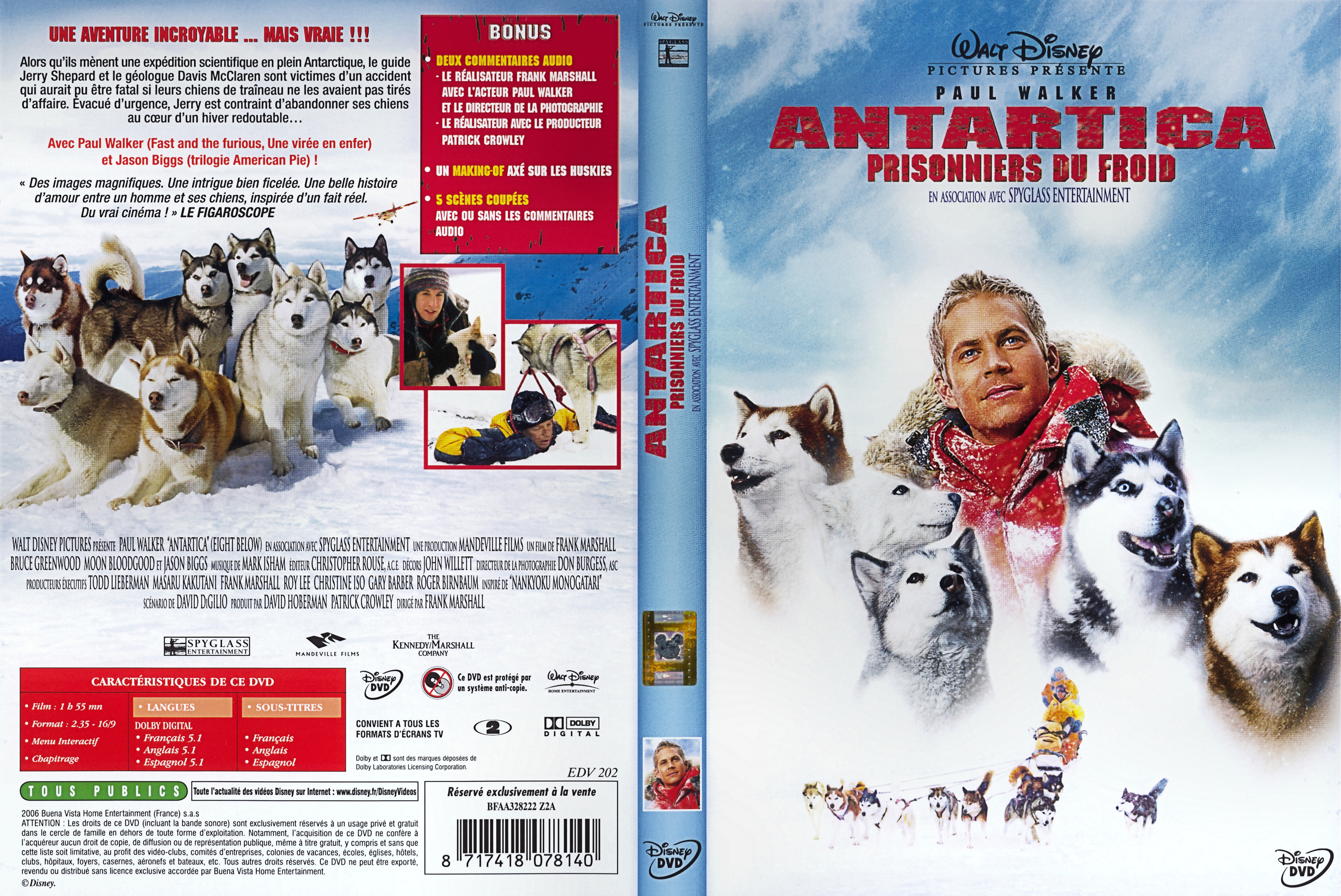 Jaquette DVD Antartica prisonniers du froid