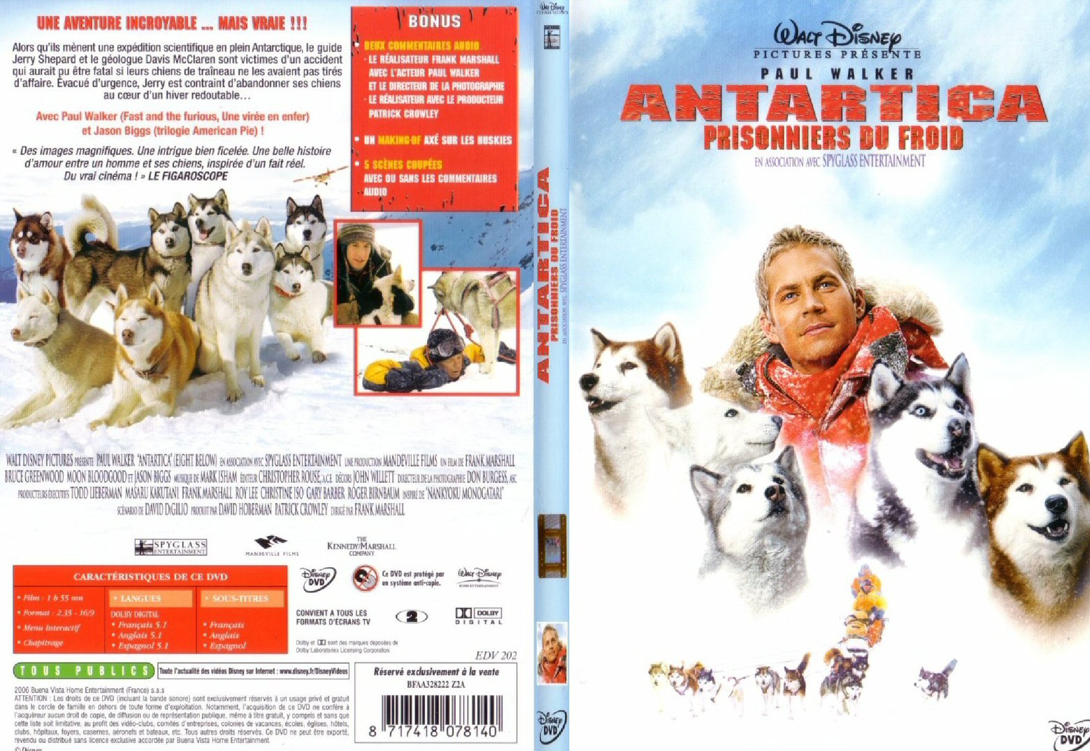Jaquette DVD Antartica prisonniers du froid - SLIM