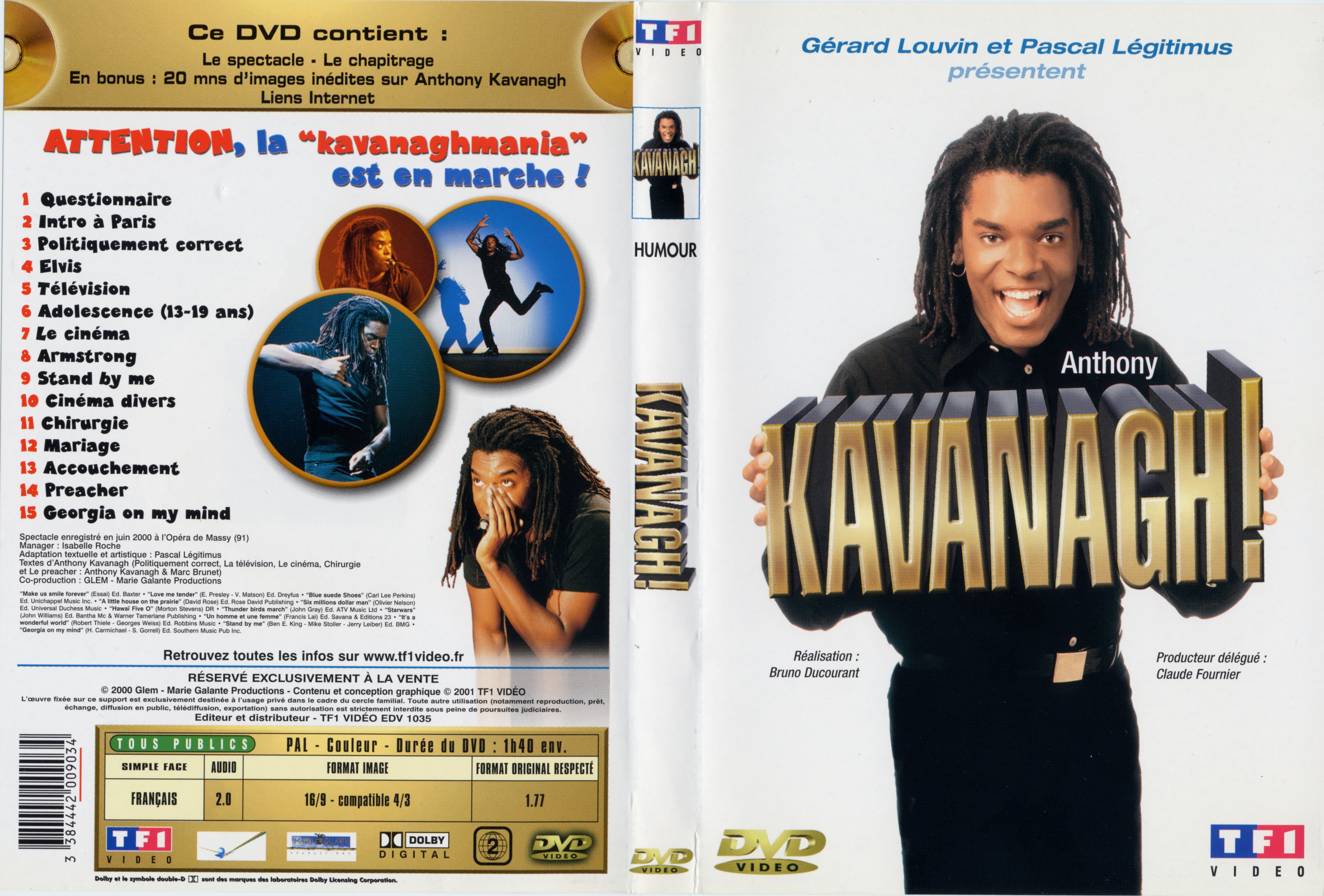 Jaquette DVD Anthony Kavanagh