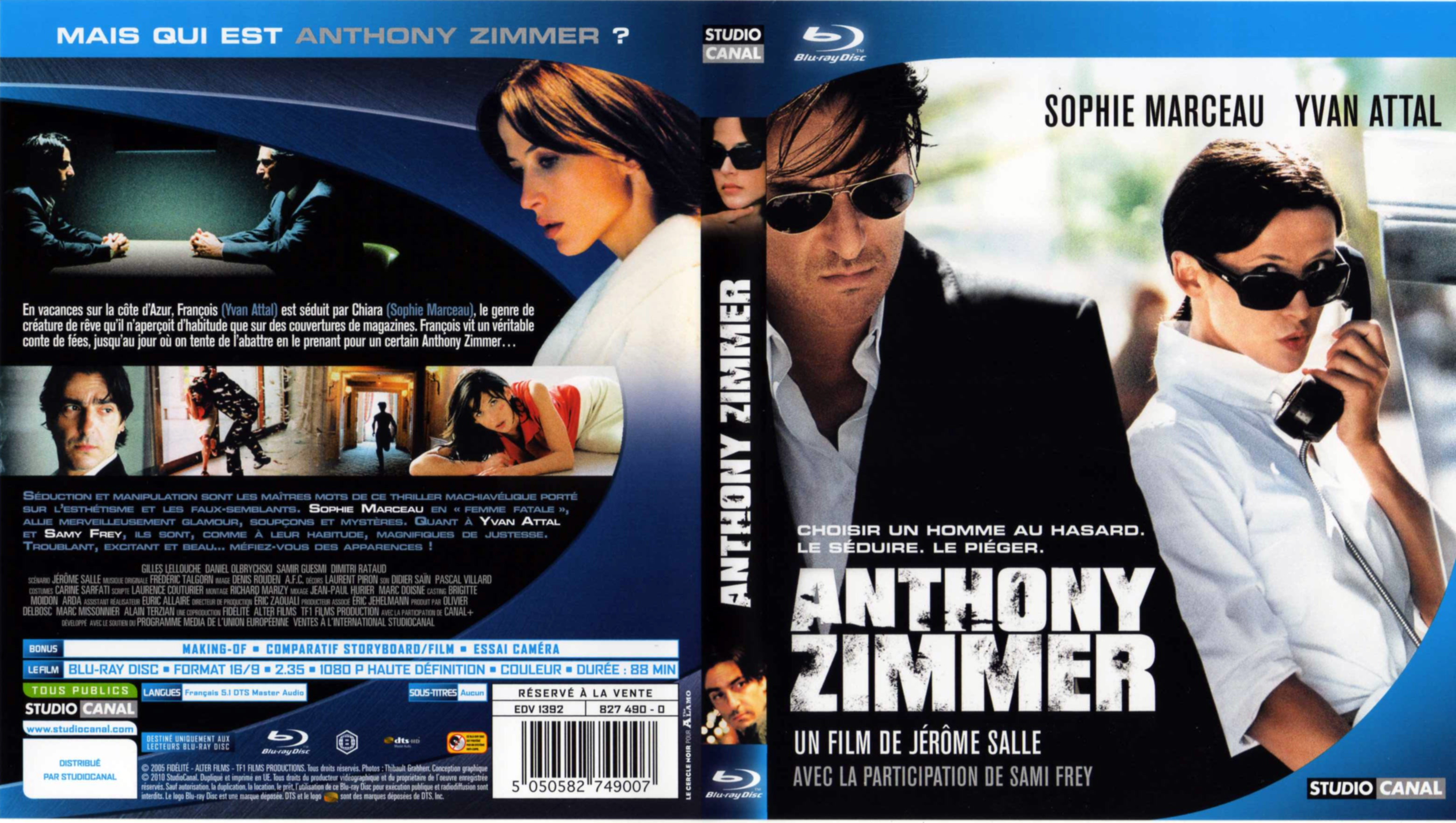 Jaquette DVD Anthony Zimmer (BLU-RAY)