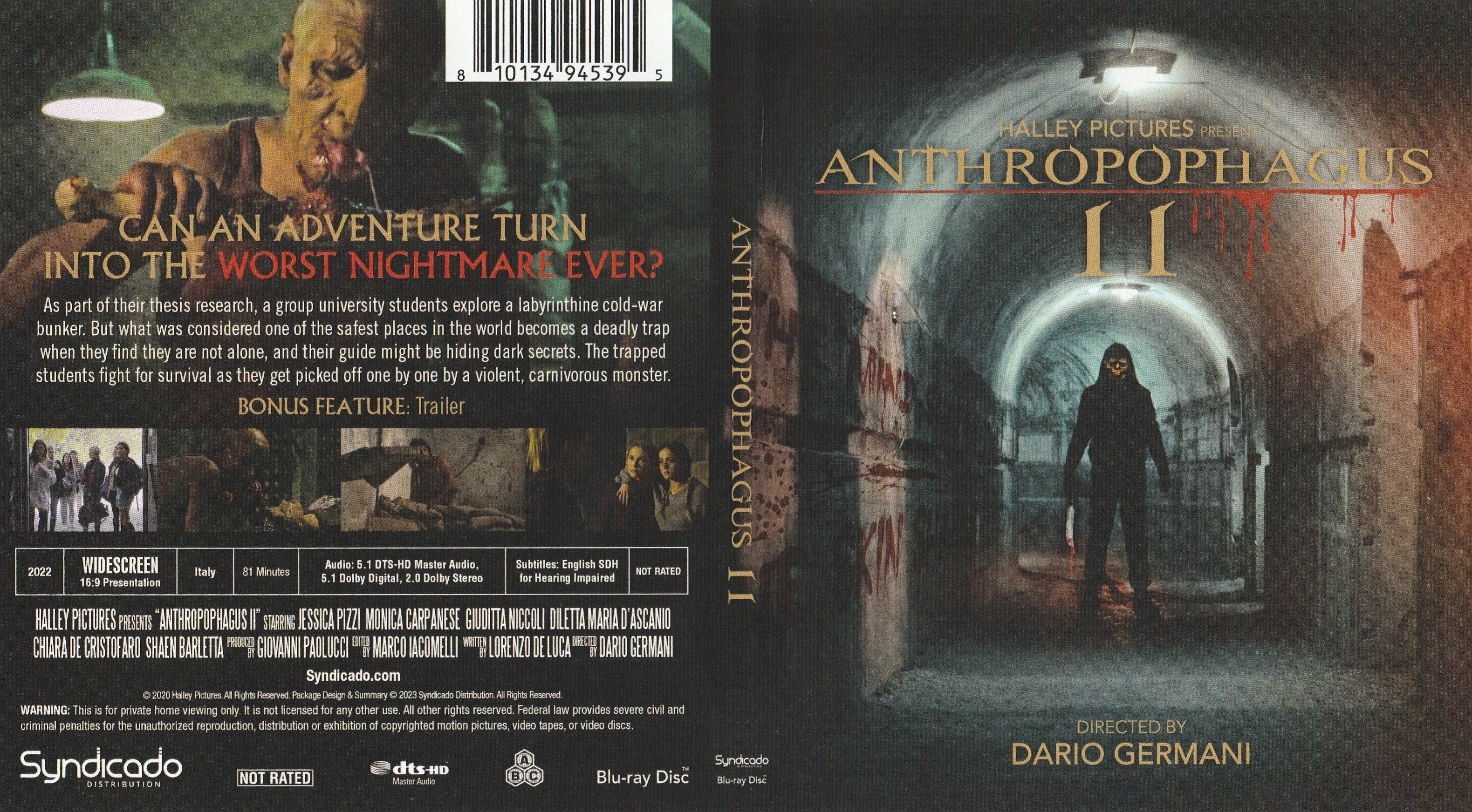 Jaquette DVD Anthropophagus II ZONE 1 (BLU-RAY)