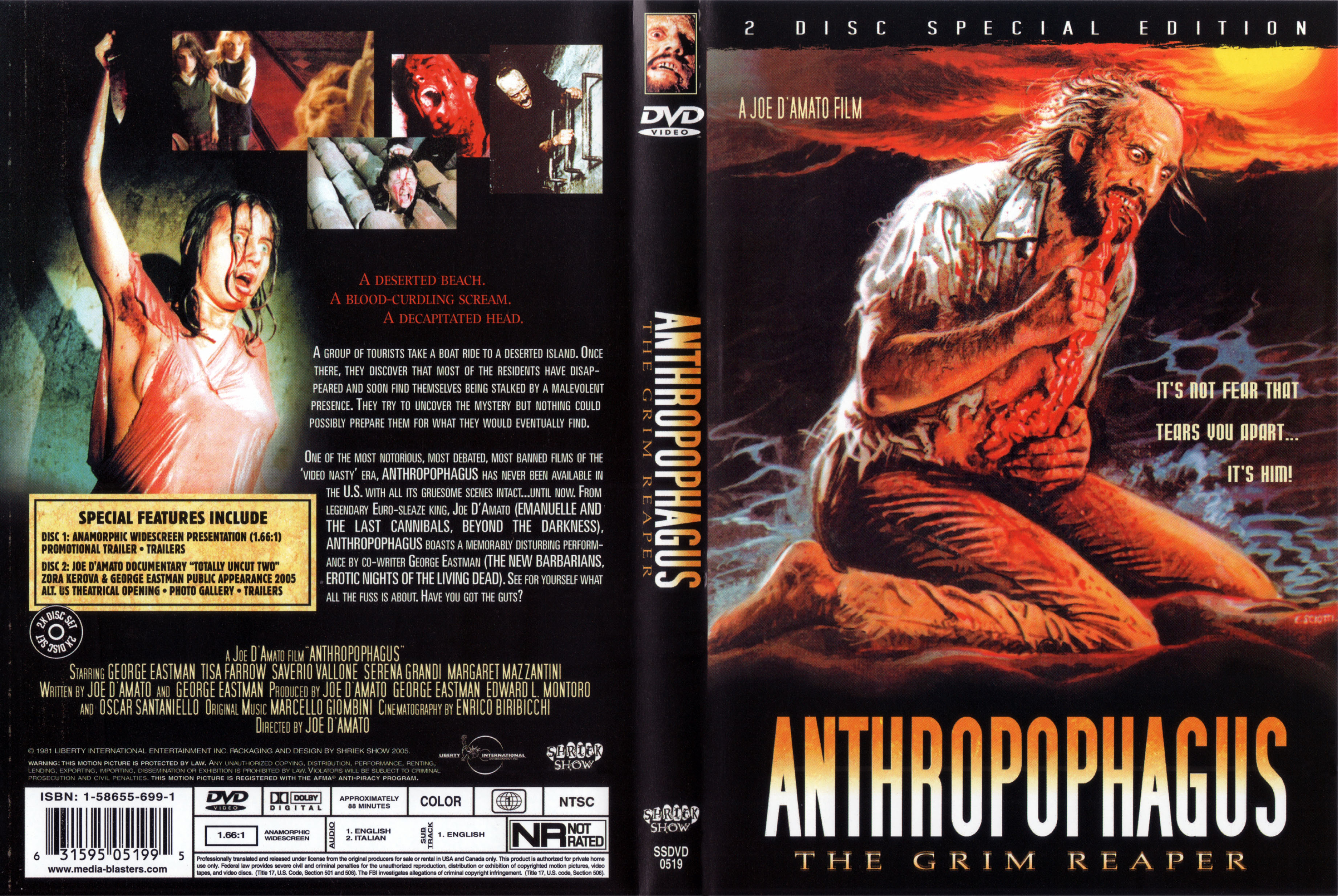 Jaquette DVD Anthropophagus Zone 1