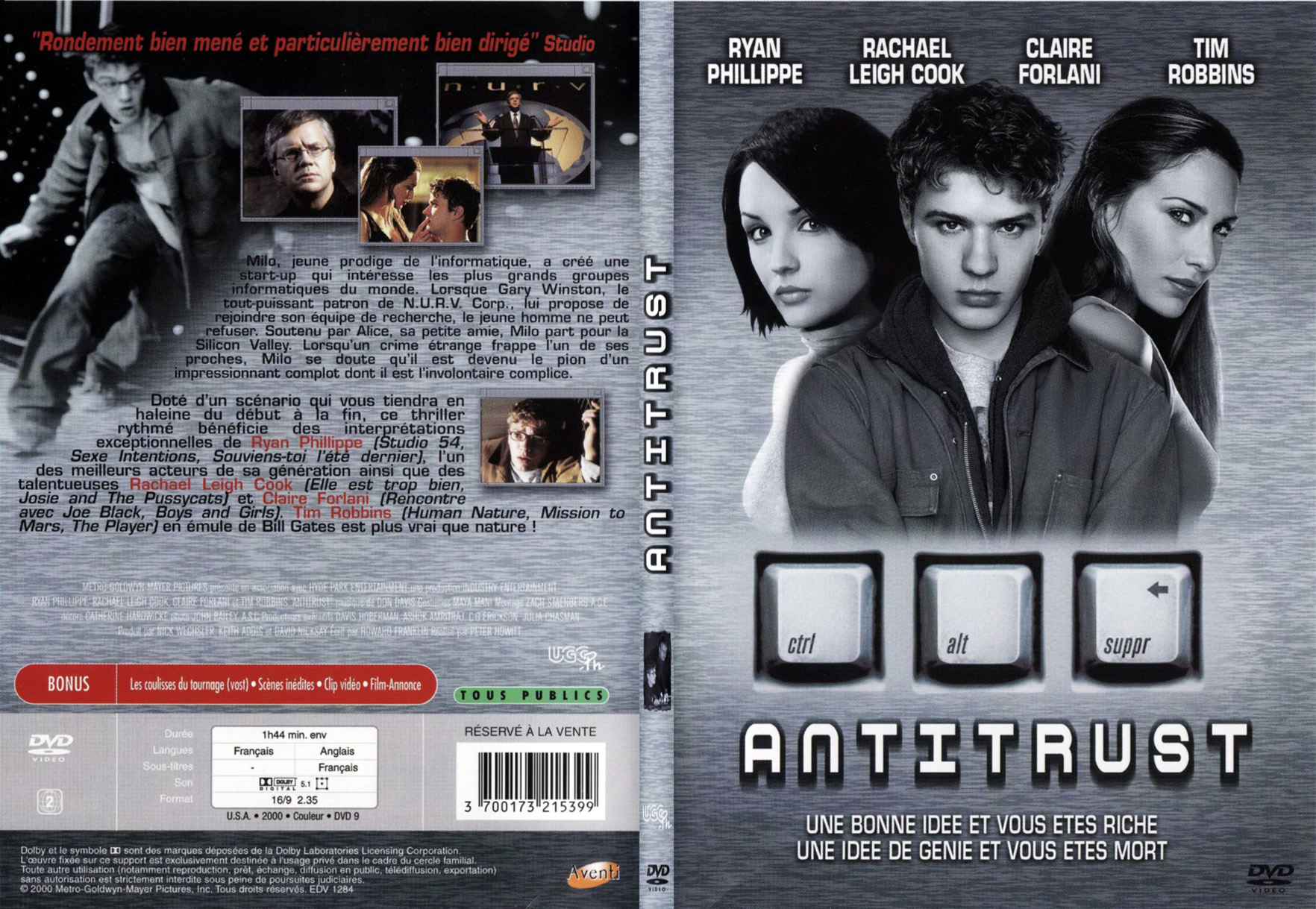 Jaquette DVD Antitrust - SLIM