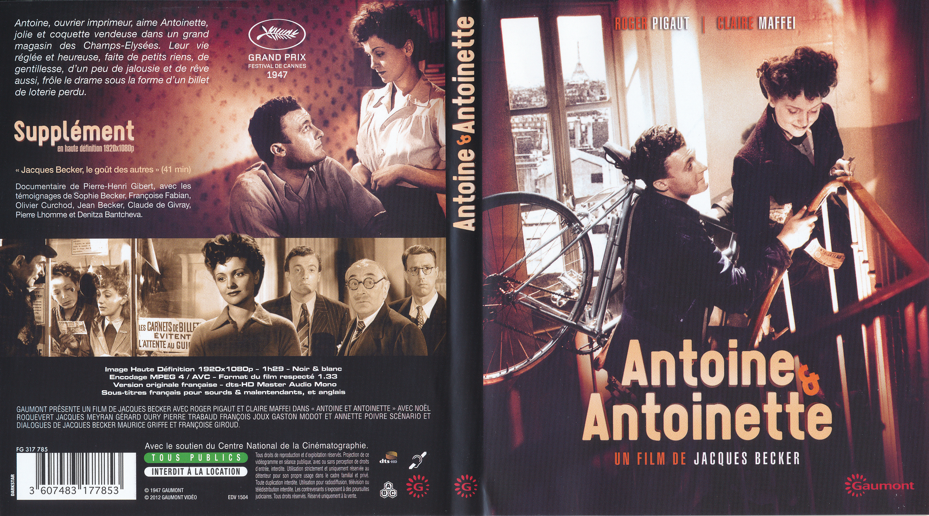 Jaquette DVD Antoine et Antoinette (BLU-RAY)