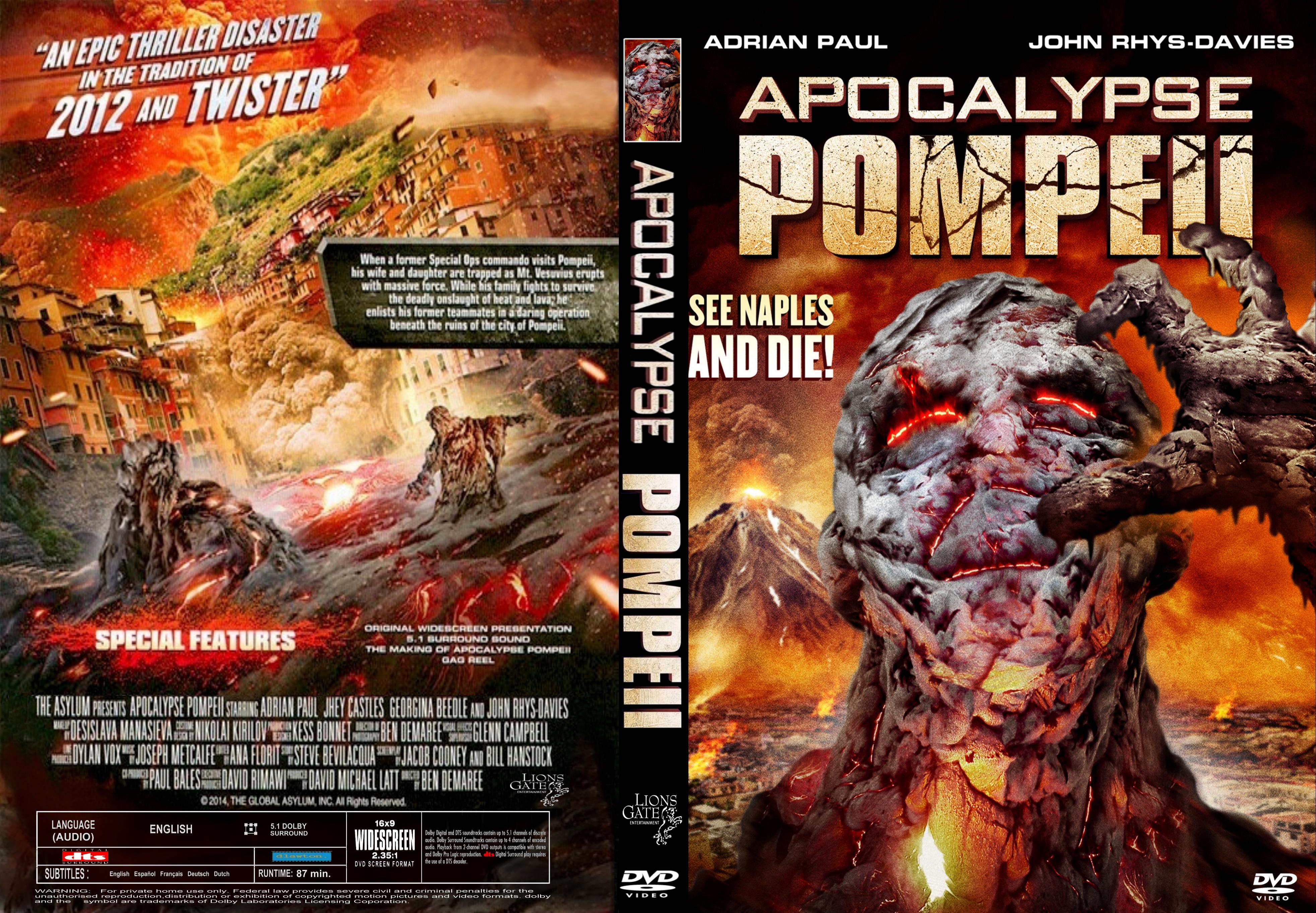 Jaquette DVD Apocalypse Pompeii Zone 1 custom