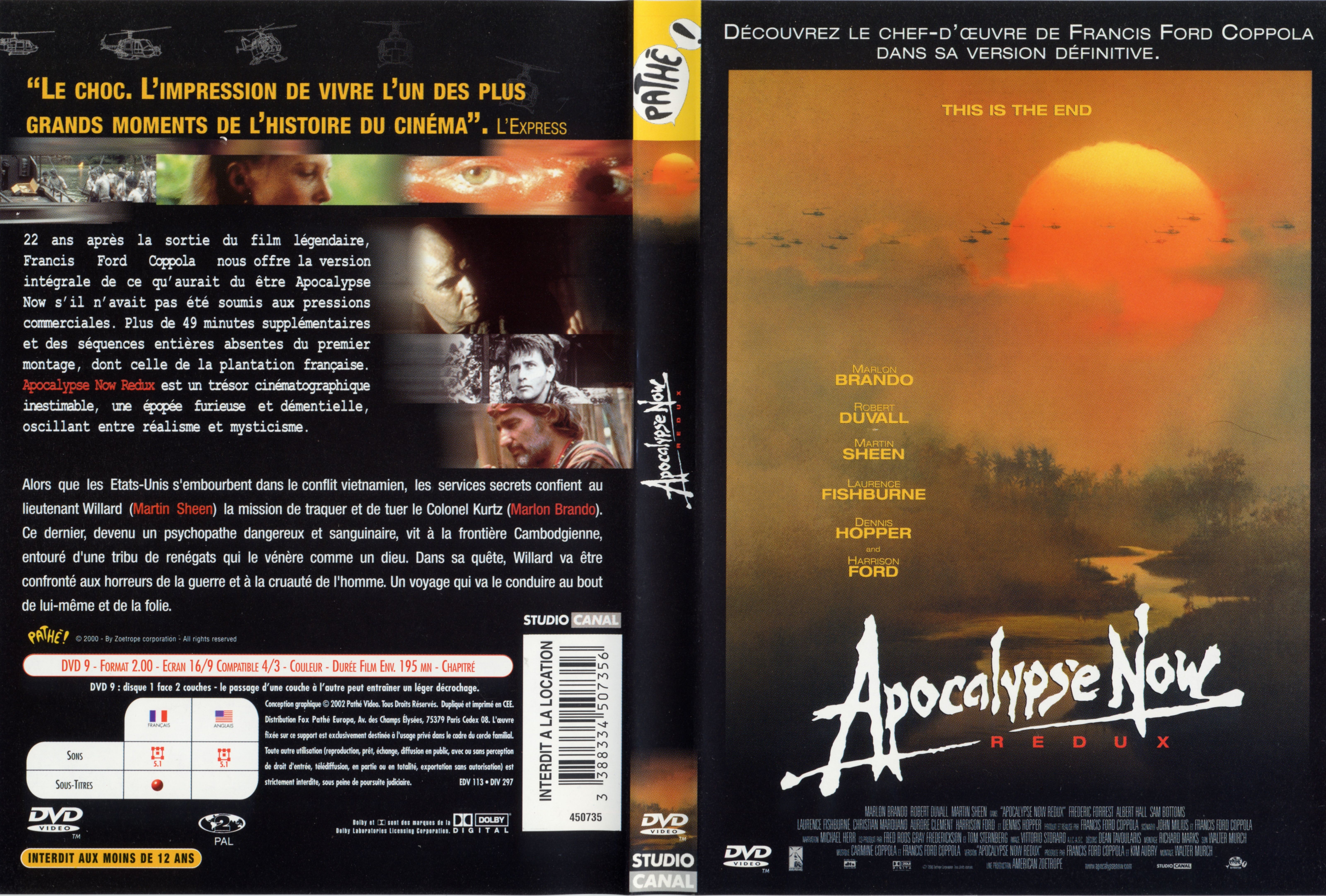Jaquette DVD Apocalypse now redux