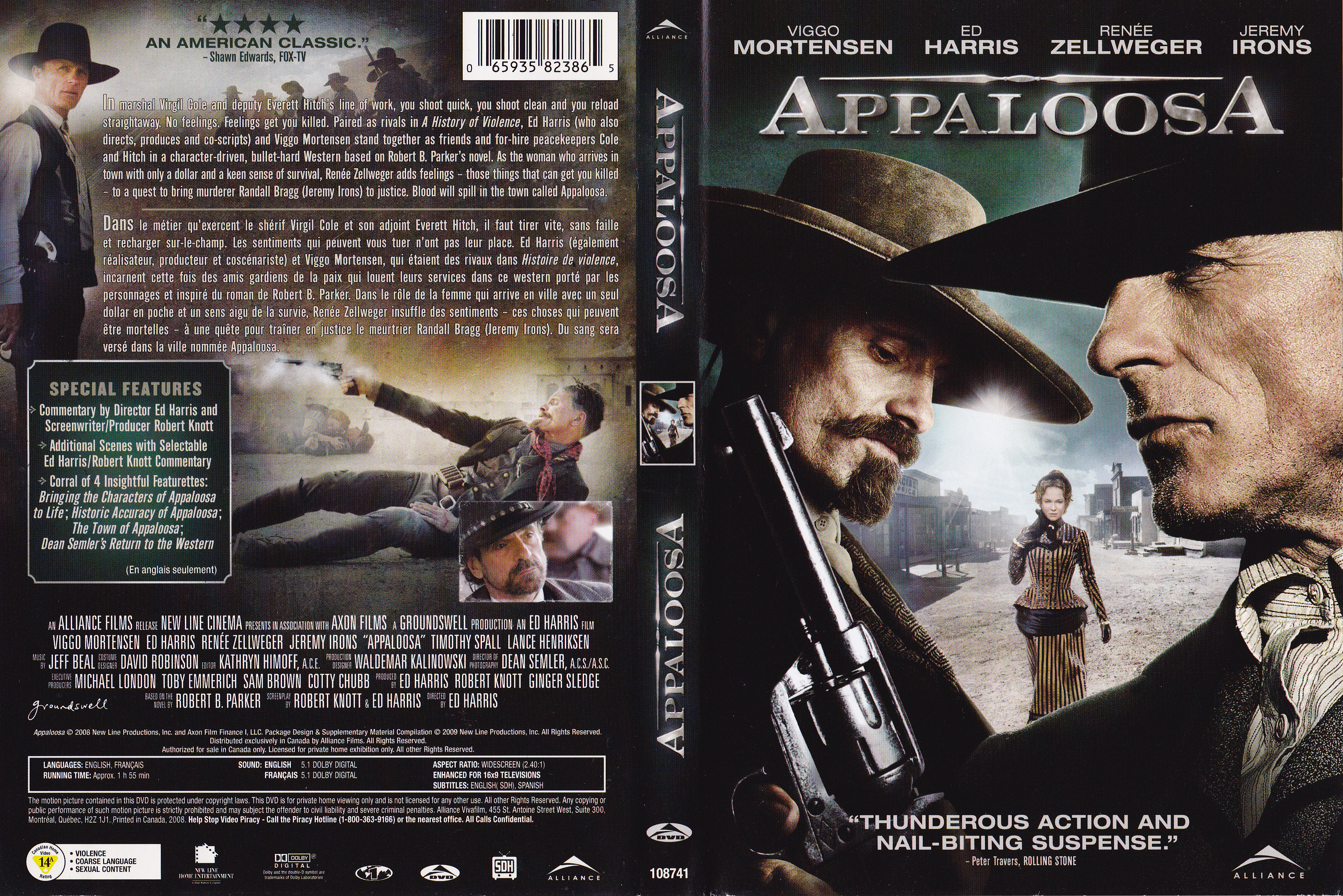 Jaquette DVD Appaloosa (Canadienne)