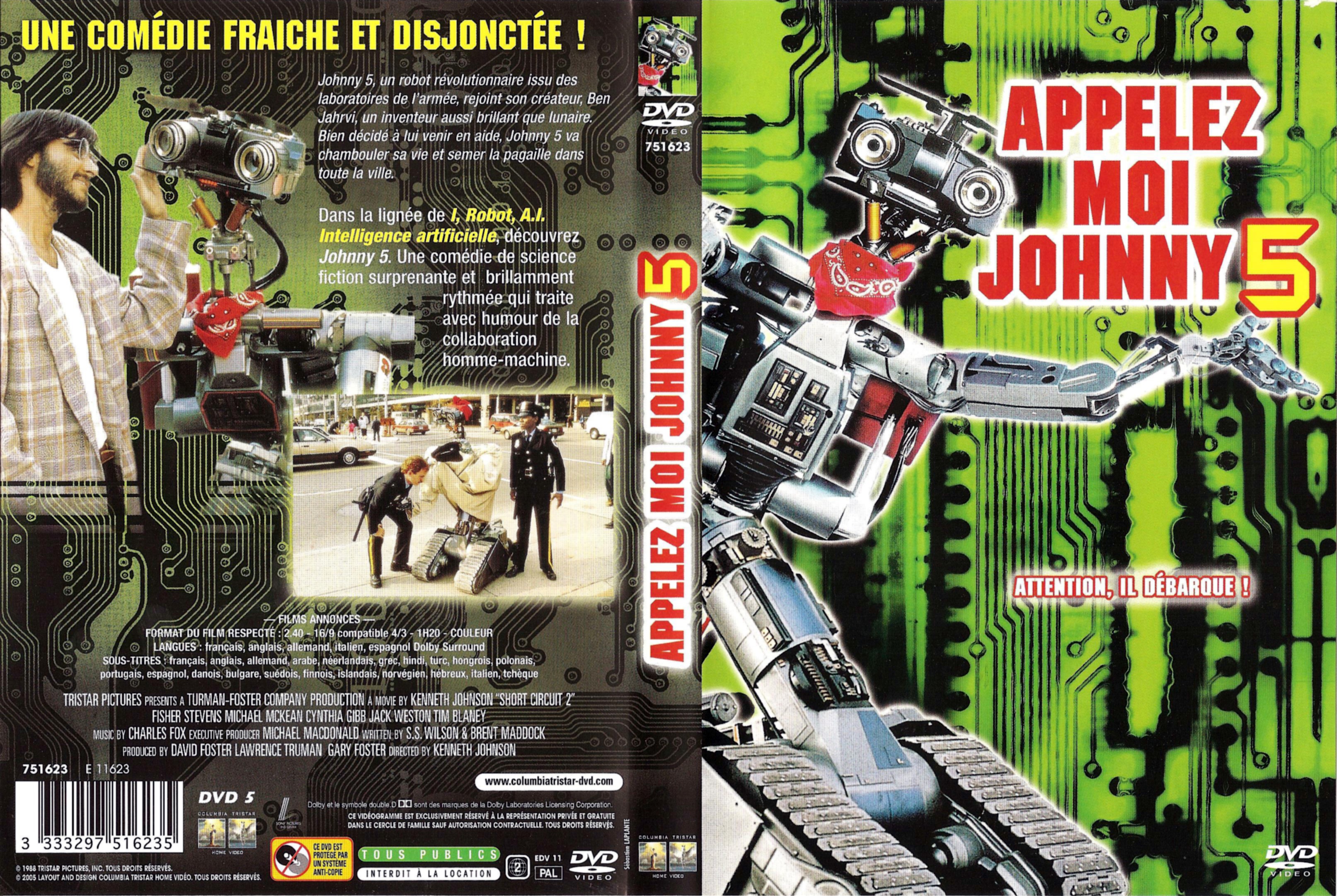 Jaquette DVD Appelez moi Johnny 5