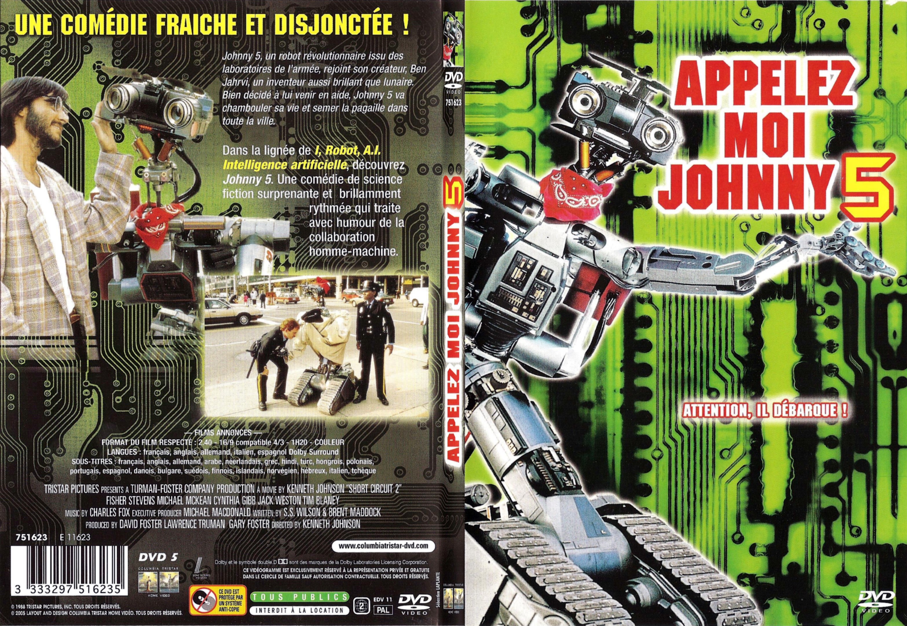 Jaquette DVD Appelez moi Johnny 5 - SLIM