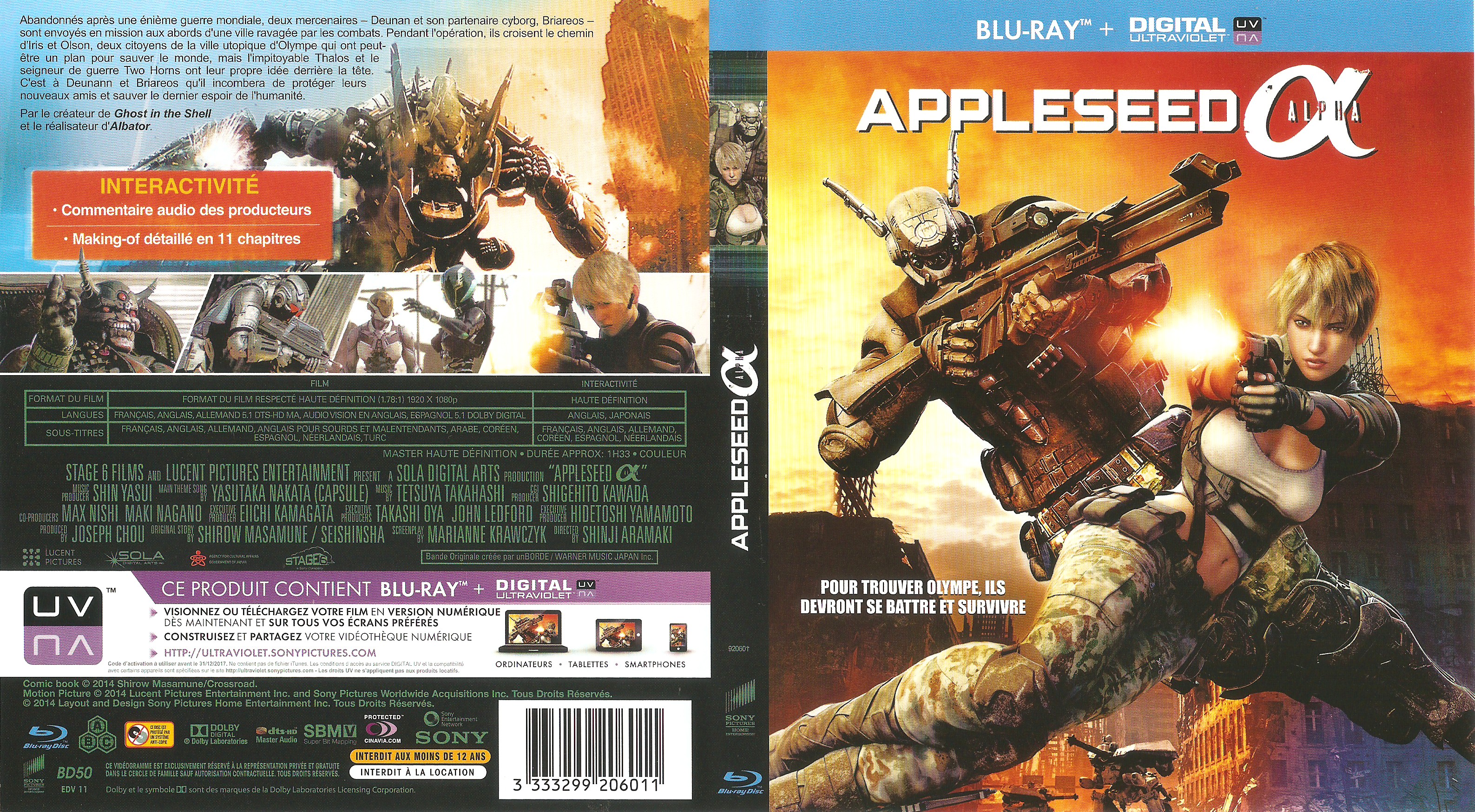 Jaquette DVD Appleseed Alpha (BLU-RAY)