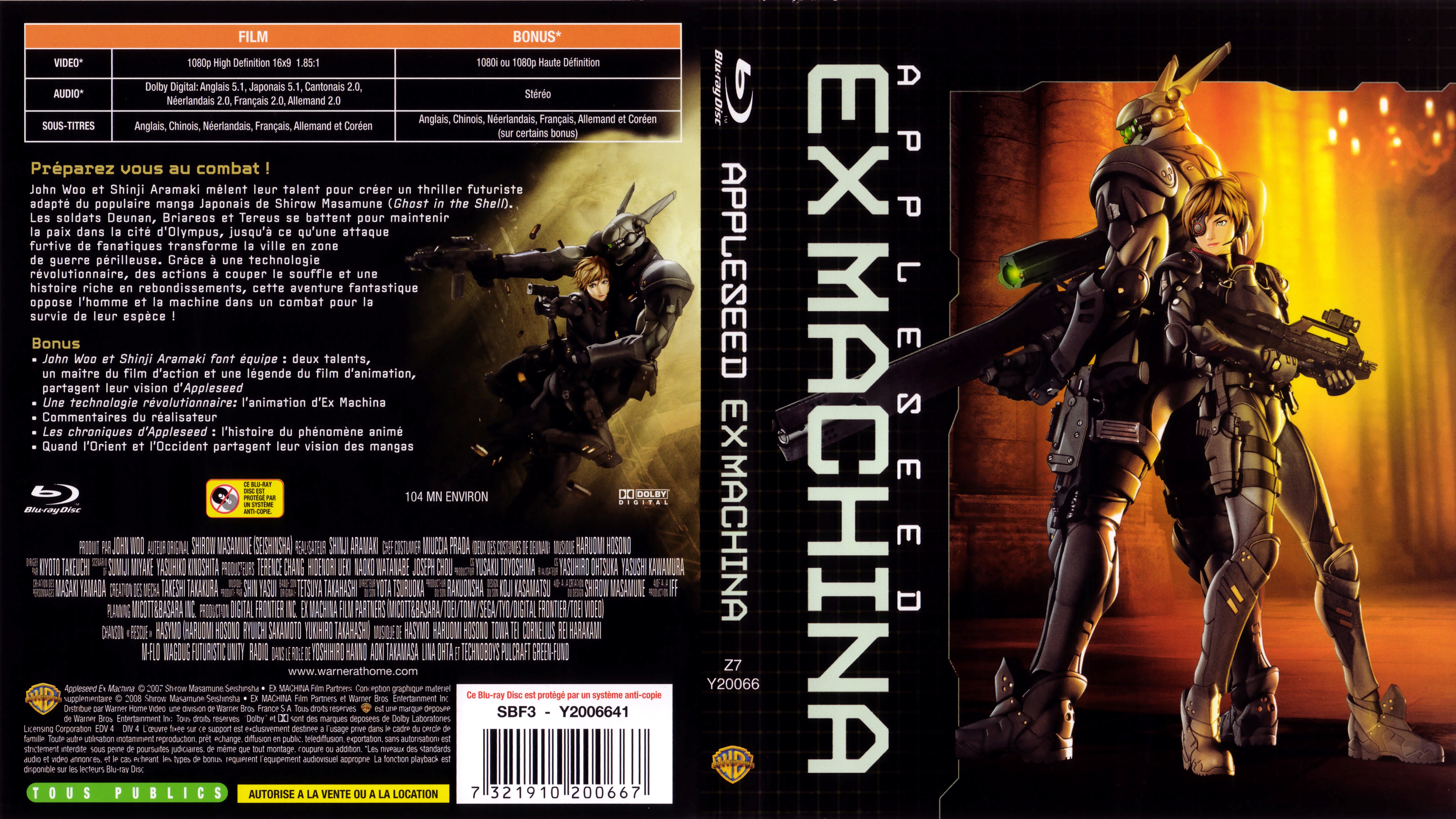 Jaquette DVD Appleseed ExMachina (BLU-RAY)