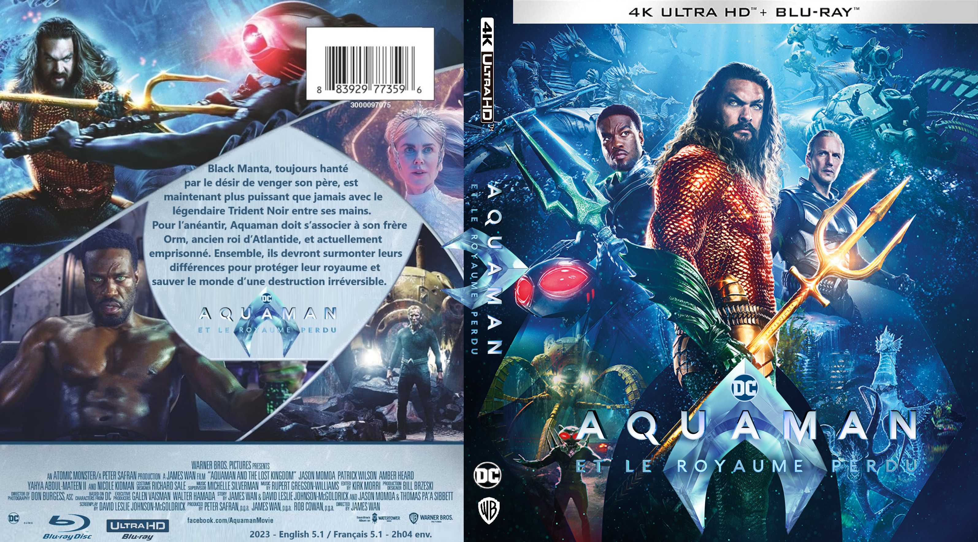 Jaquette DVD Aquaman et le Royaume Perdu custom 4K (BLU-RAY)